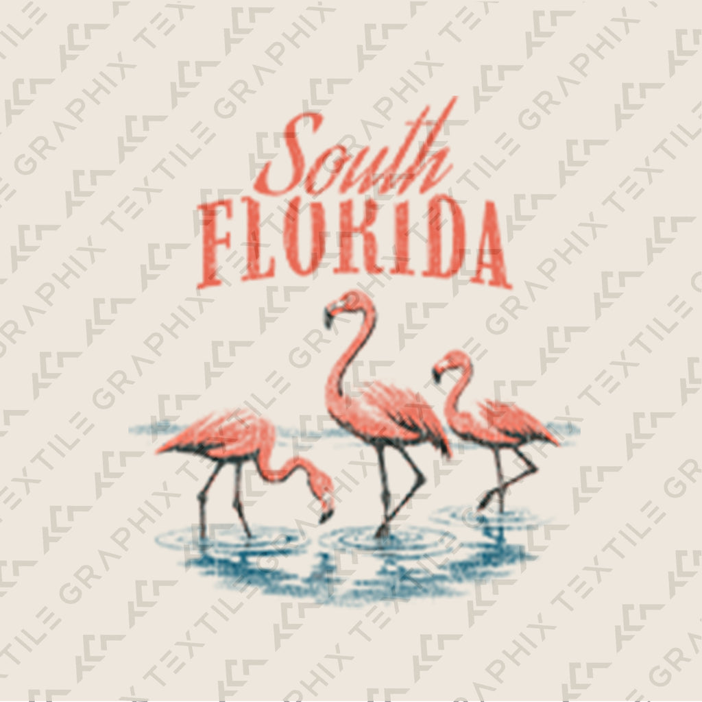 South Florida Flamingo T-Shirt Vintage Coastal Bird Tee Tropical Sunset Beach Graphic Summer Vacation Shirt