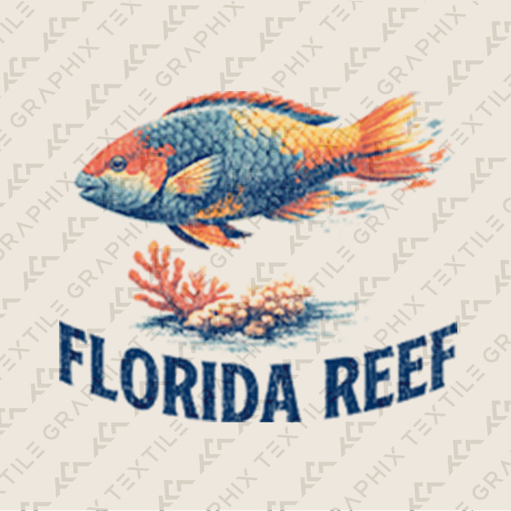 Florida Reef Fish Shirt, Coastal Beach Tee, Tropical Ocean Graphic T-Shirt, Vintage Marine Life Design, Florida Vacation Shirt