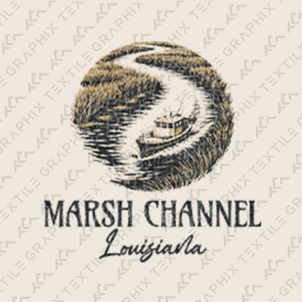 Marsh Channel Louisiana Shirt, Coastal Bayou Boat Tee, Vintage Fishing T-Shirt, Gulf Coast Nature Graphic Tee