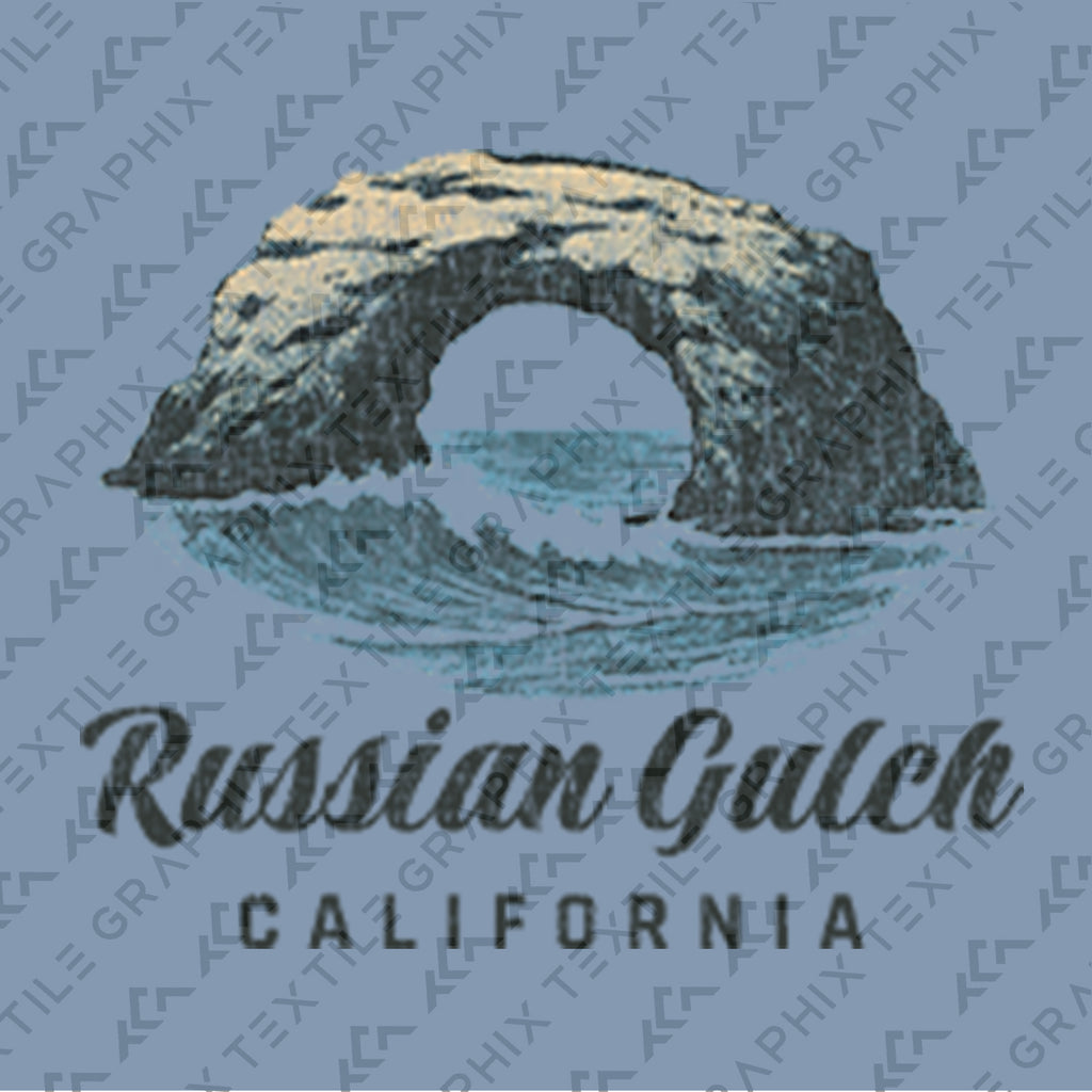 Russian Gulch California Shirt, Coastal Cliff Tee, Ocean Cove T-Shirt, Vintage Travel Graphic, Scenic Beach Nature Shirt