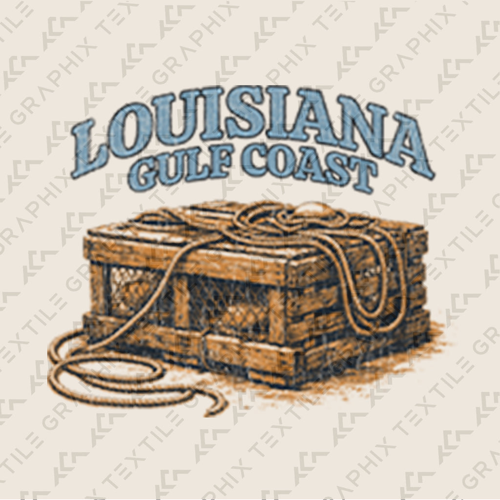 Louisiana Gulf Coast Shirt, Vintage Lobster Trap Tee, Coastal Fishing T-Shirt, Southern Bayou Graphic Tee Gift