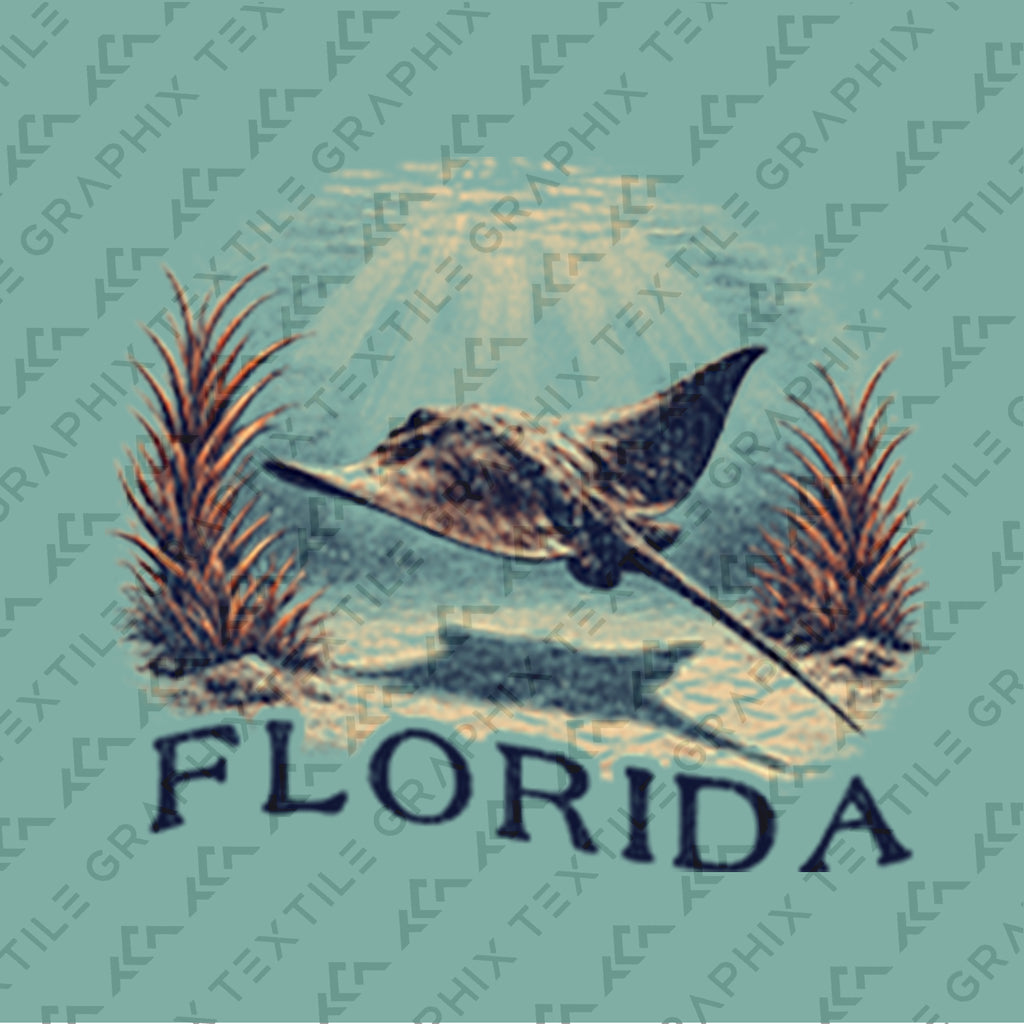 Florida Stingray Shirt, Ocean Wildlife Tee, Coastal Beach T-Shirt, Vintage Marine Life Graphic, Underwater Sea Ray Travel Shirt
