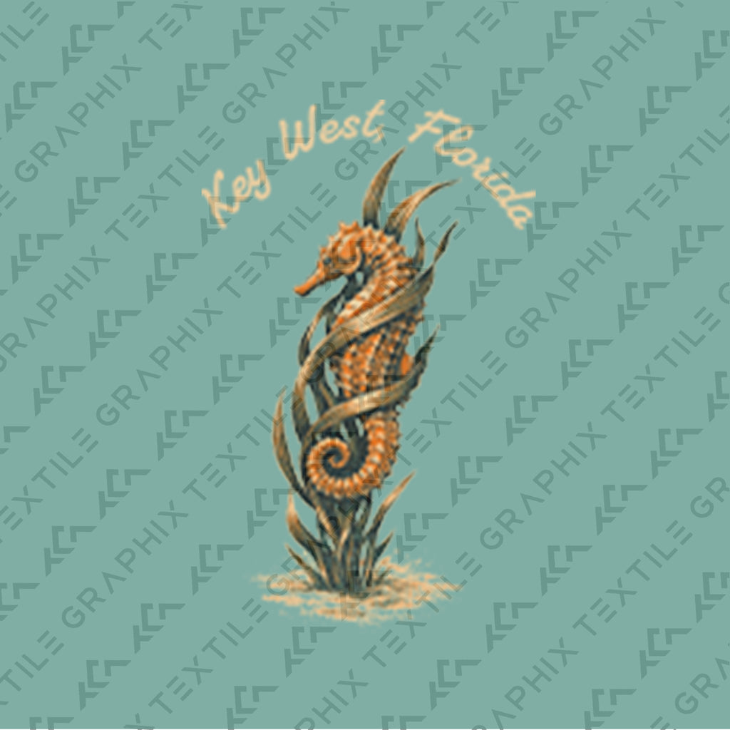 Key West Seahorse Shirt, Coastal Ocean Tee, Vintage Beach Graphic, Florida Keys Vacation Shirt, Nautical Sea Life Gift