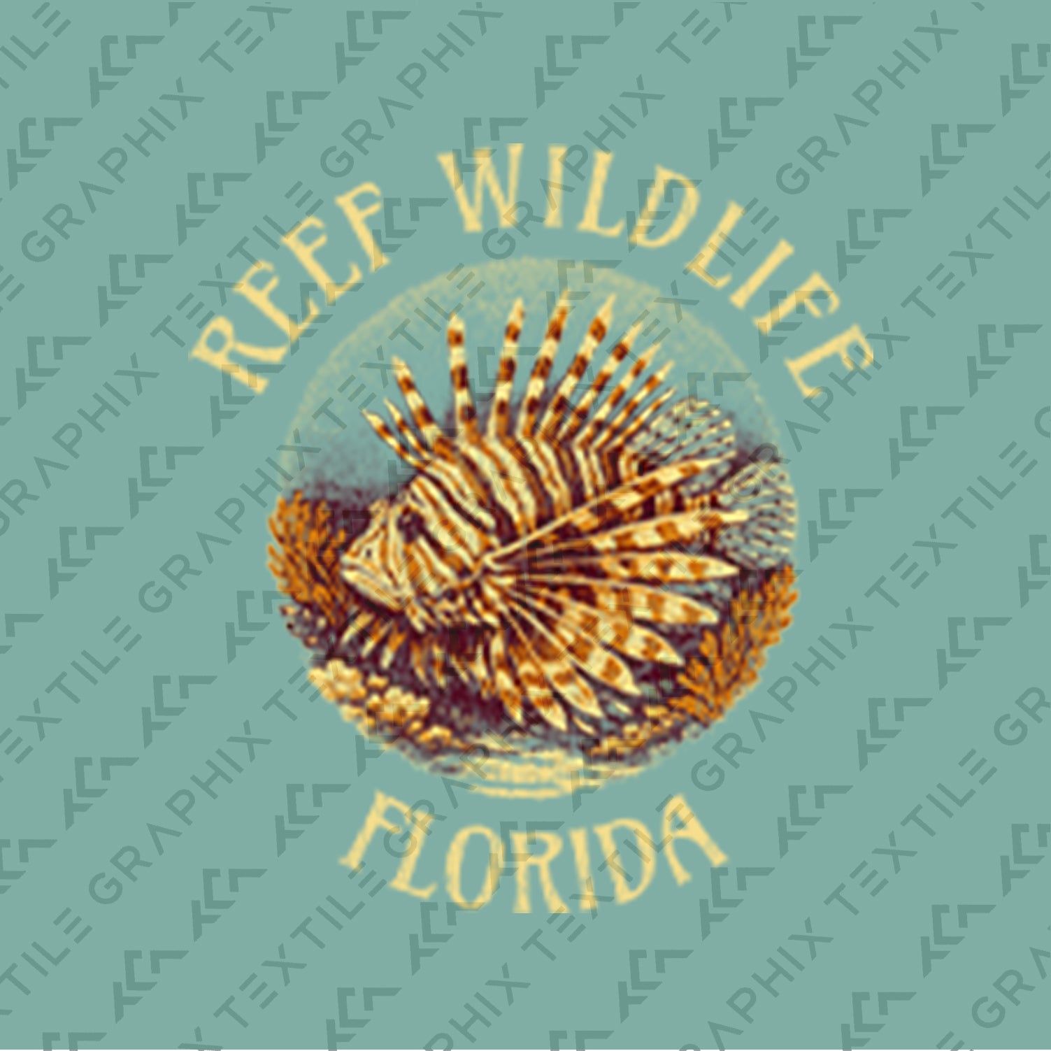 Reef Wildlife Lionfish T-Shirt Vintage Marine Life Tee Tropical Ocean Fish Graphic Coastal Beach Shirt