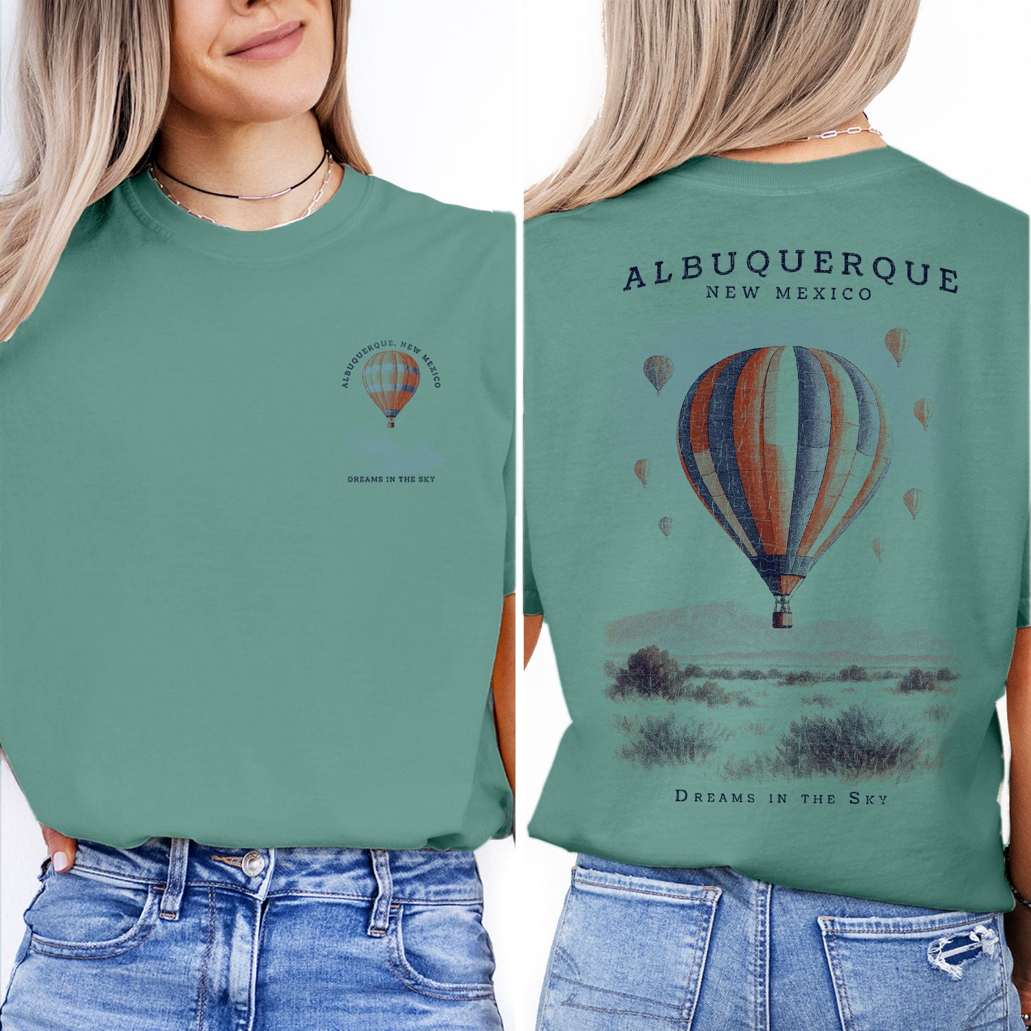 Albuquerque New Mexico Hot Air Balloon Shirt – Vintage Travel Tee, Dreams in the Sky, Souvenir Gift for Balloon Lovers