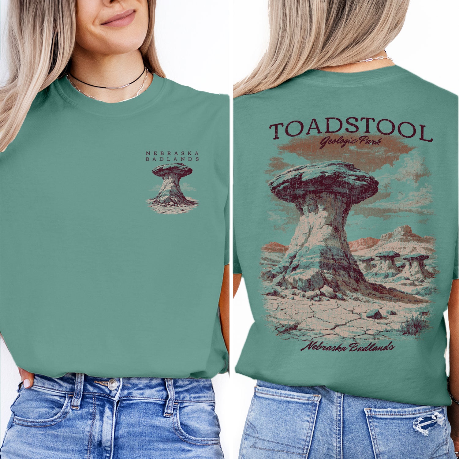 Toadstool Geologic Park Nebraska T-Shirt, Badlands Rock Formation Tee, Vintage Desert Landscape Shirt, Nebraska Travel Souvenir