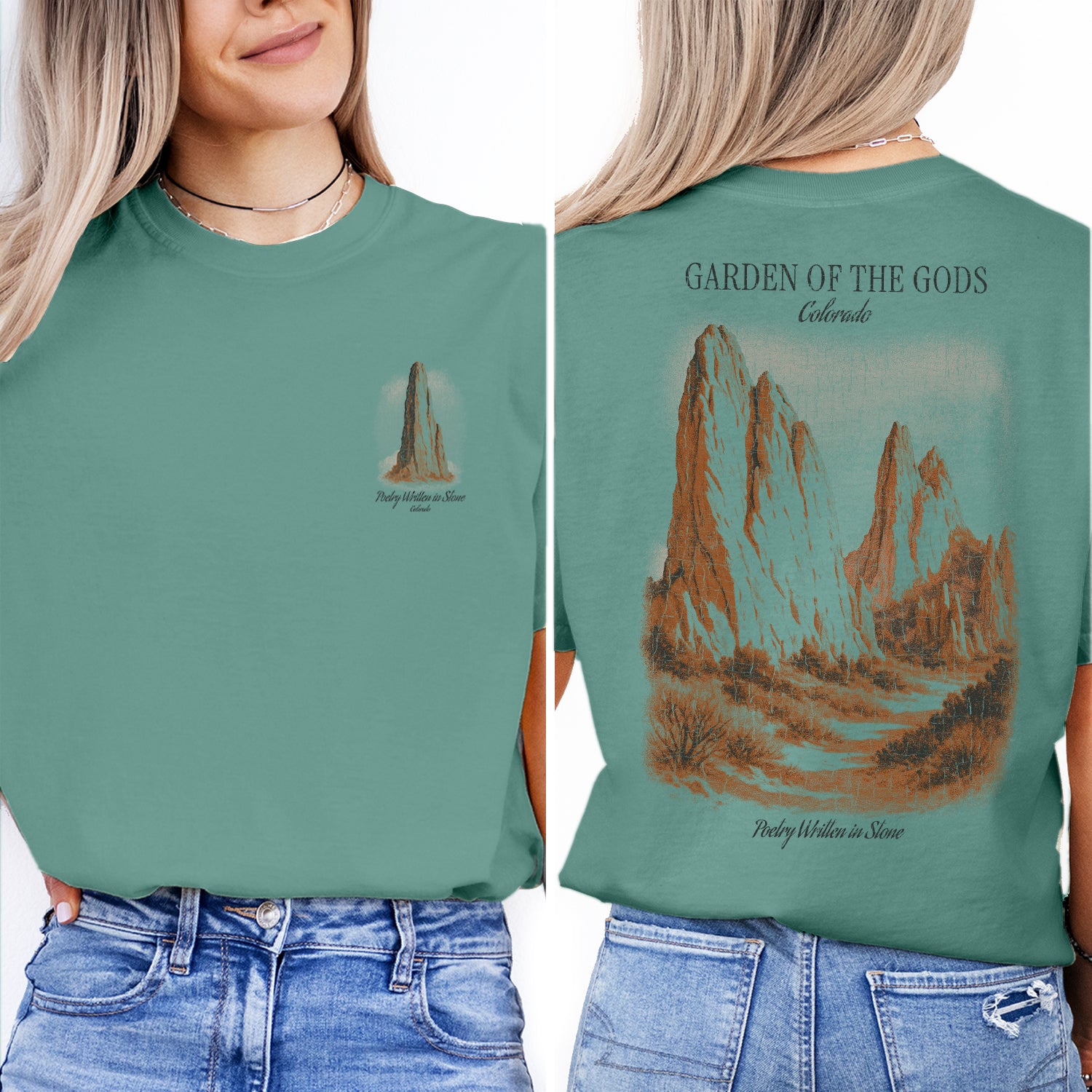 Garden of the Gods Colorado T-Shirt Vintage Travel Tee | Rocky Mountains Souvenir Shirt | Colorado Nature Graphic Tee Gift