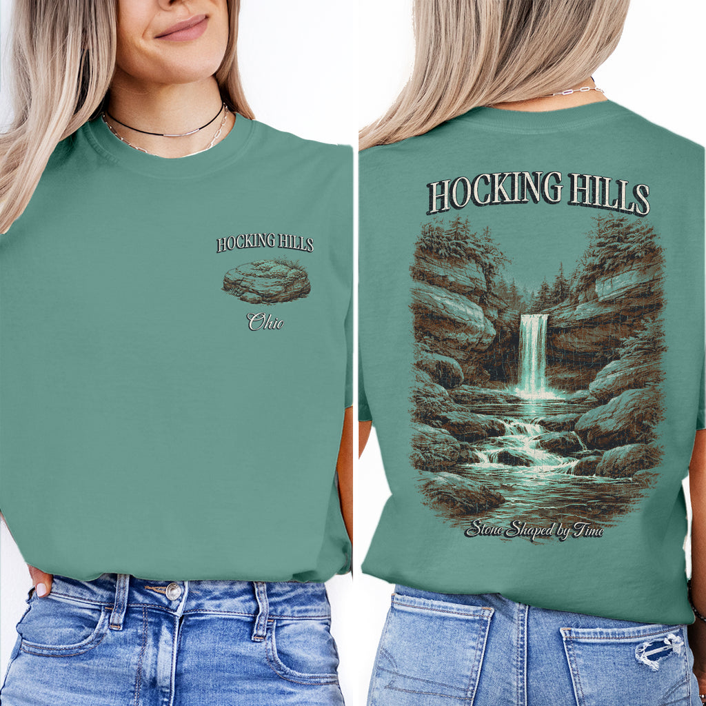 Hocking Hills Ohio Waterfall T-Shirt, Vintage Nature Hiking Tee, Hocking Hills State Park Shirt, Ohio Travel Souvenir