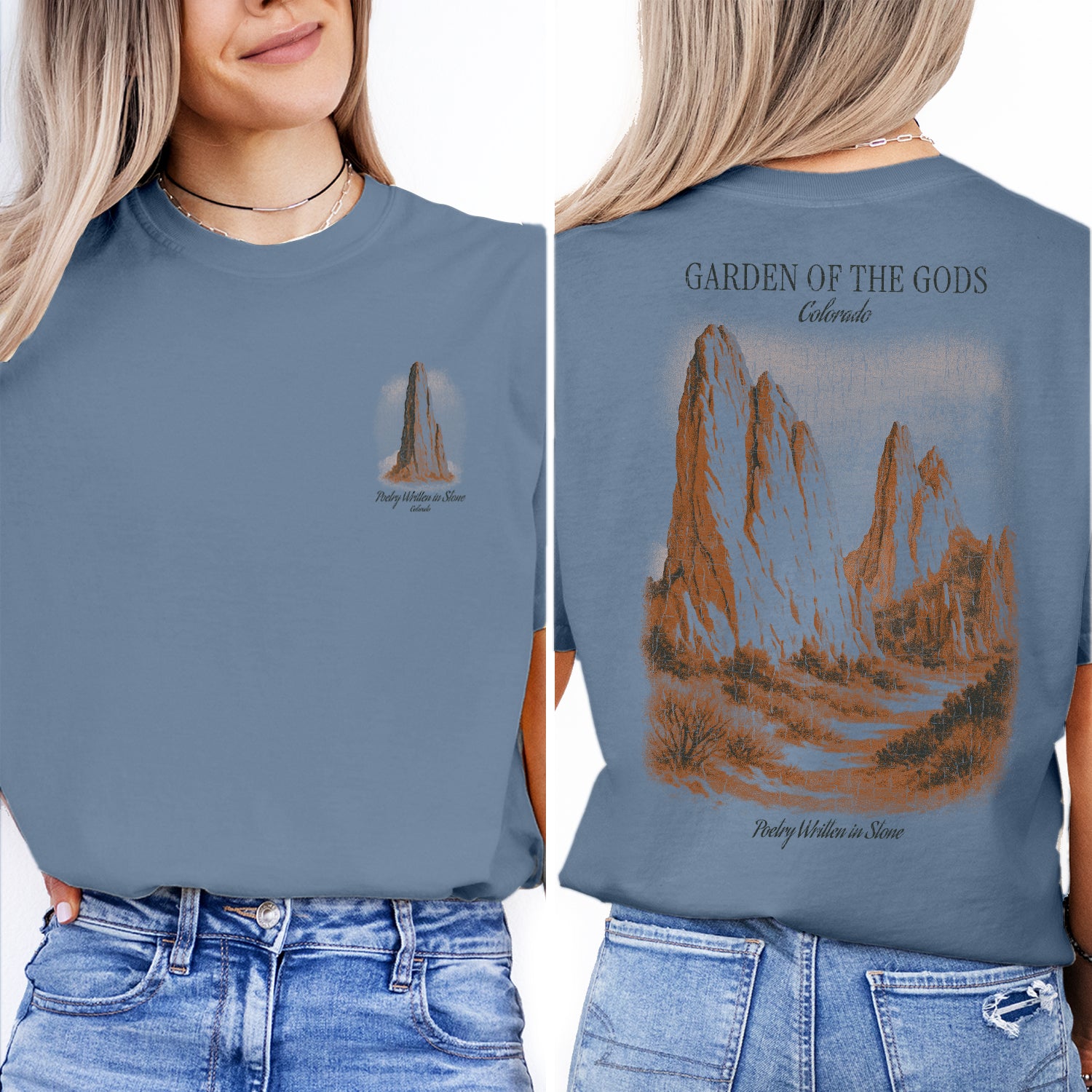 Garden of the Gods Colorado T-Shirt Vintage Travel Tee | Rocky Mountains Souvenir Shirt | Colorado Nature Graphic Tee Gift