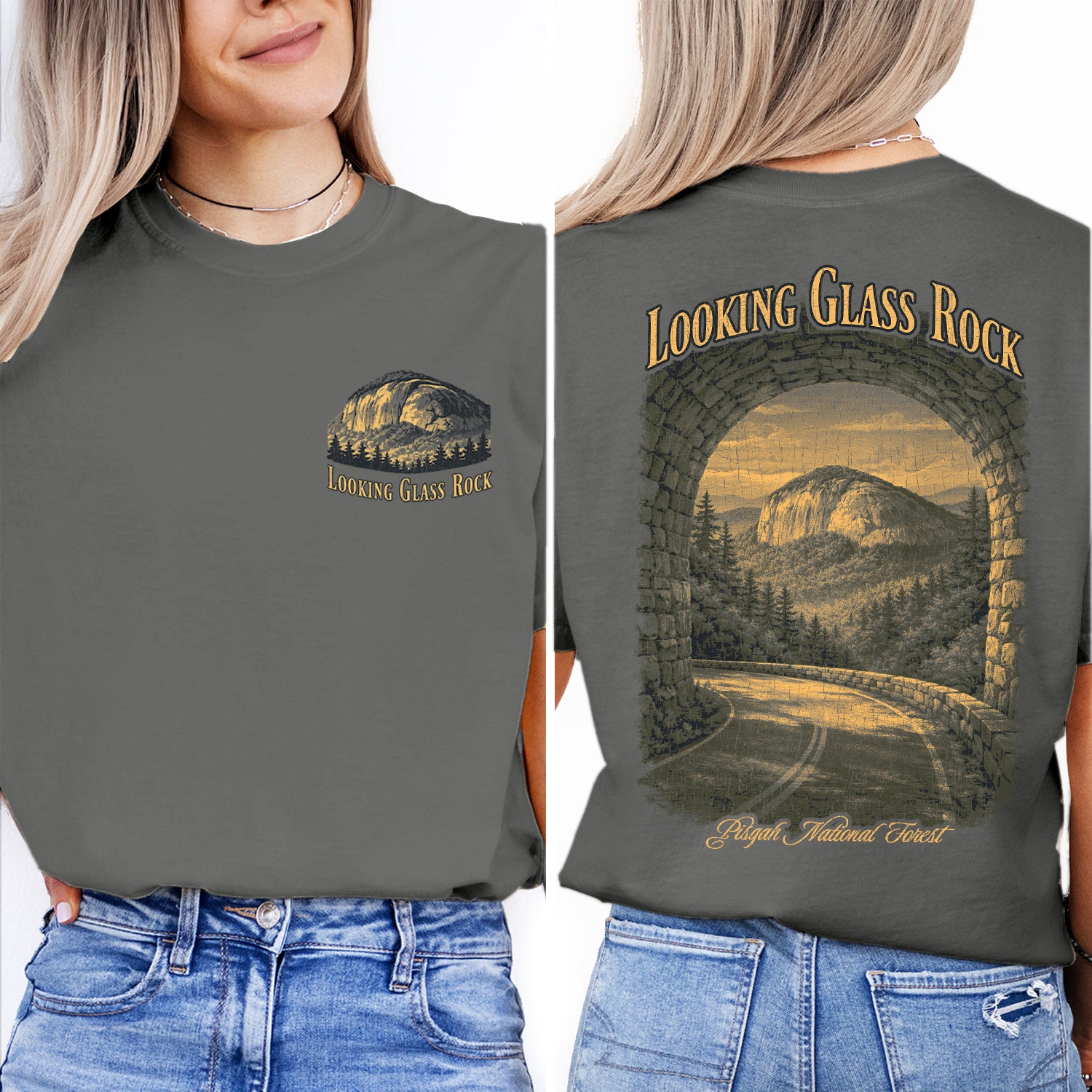 Looking Glass Rock Shirt, Pisgah National Forest Tee, North Carolina Mountain T-Shirt, Scenic Hiking Graphic Tee, Nature Lover Gift