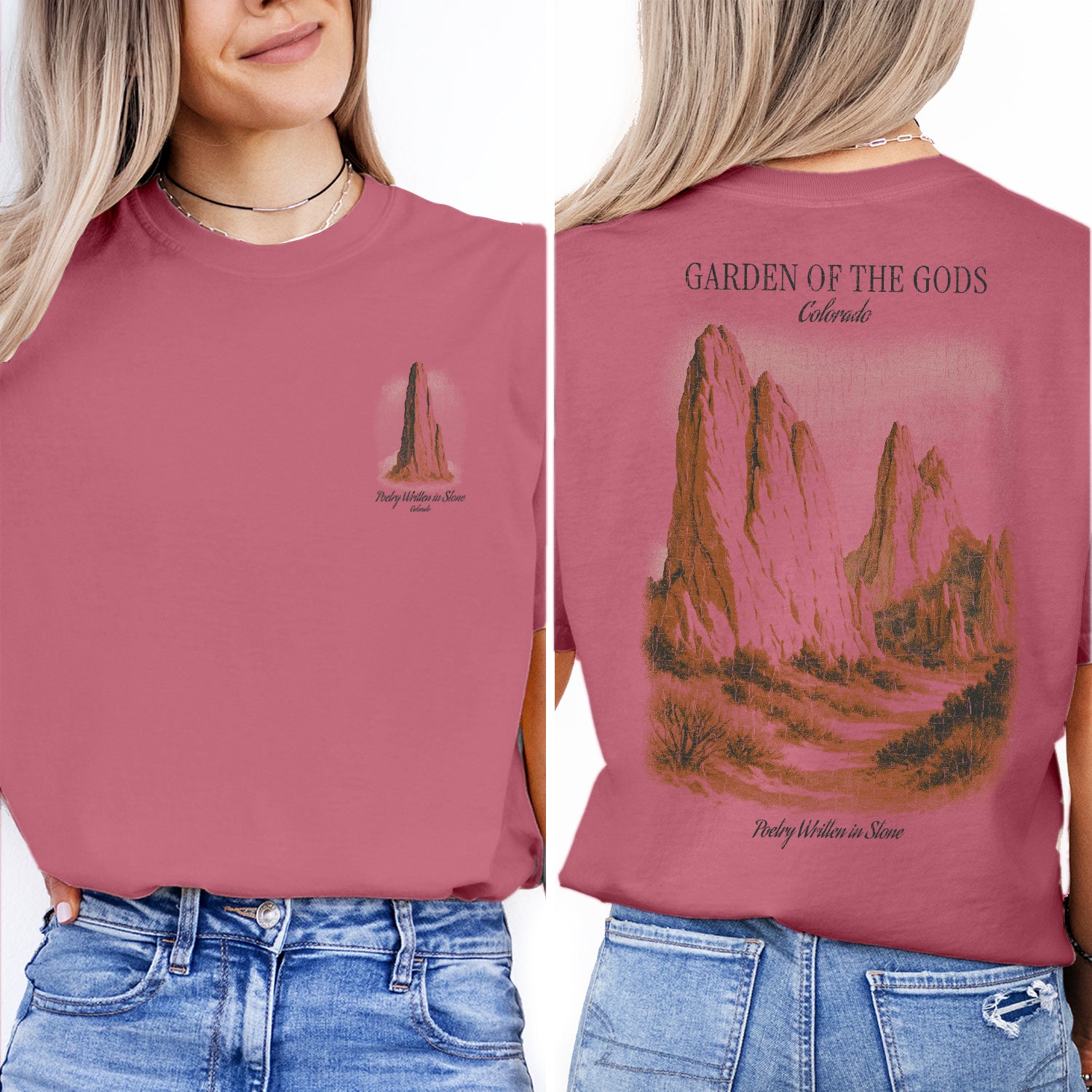 Garden of the Gods Colorado T-Shirt Vintage Travel Tee | Rocky Mountains Souvenir Shirt | Colorado Nature Graphic Tee Gift