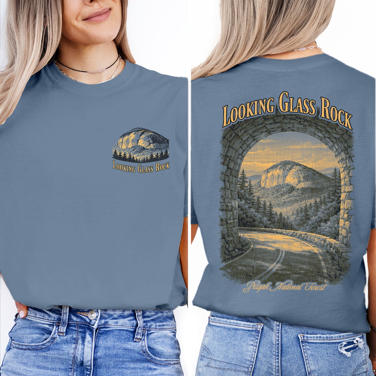 Looking Glass Rock Shirt, Pisgah National Forest Tee, North Carolina Mountain T-Shirt, Scenic Hiking Graphic Tee, Nature Lover Gift