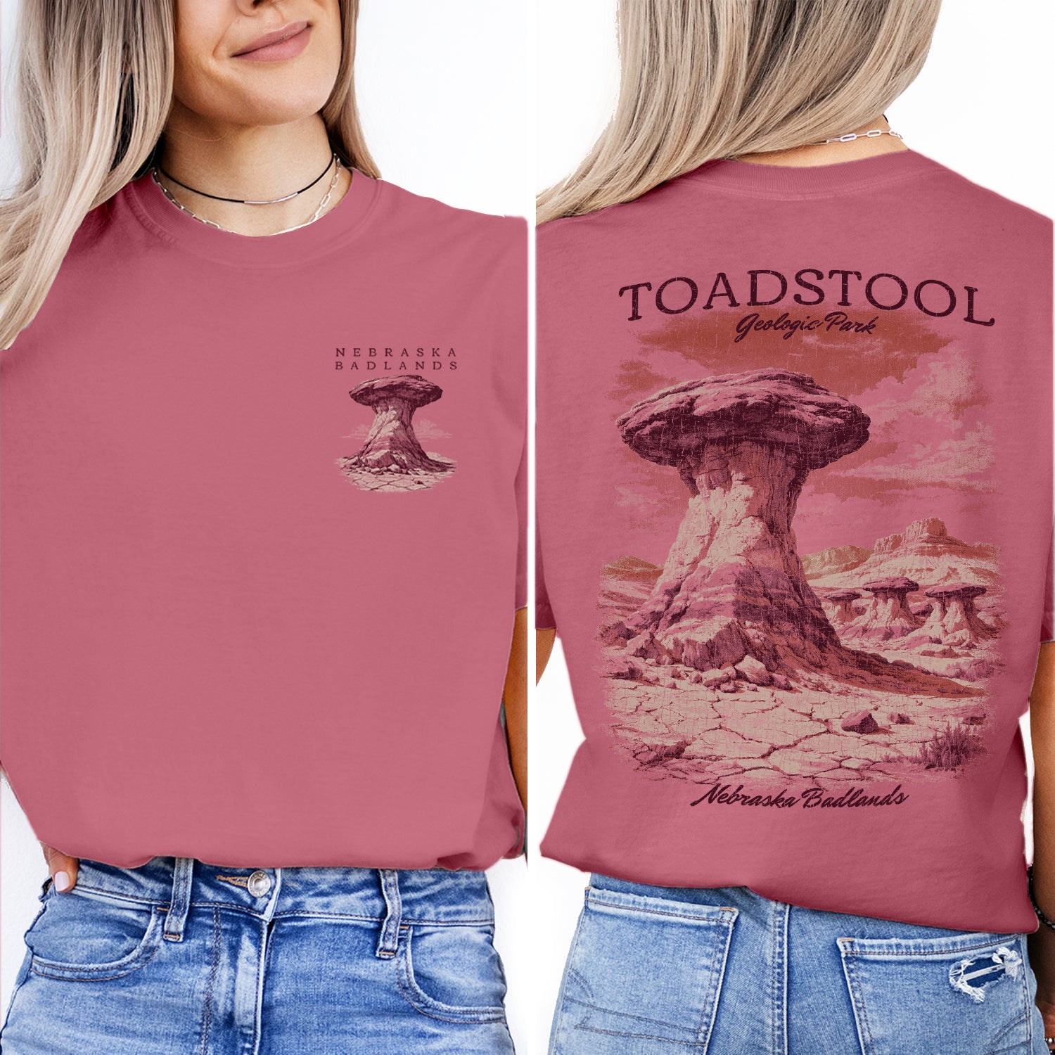 Toadstool Geologic Park Nebraska T-Shirt, Badlands Rock Formation Tee, Vintage Desert Landscape Shirt, Nebraska Travel Souvenir