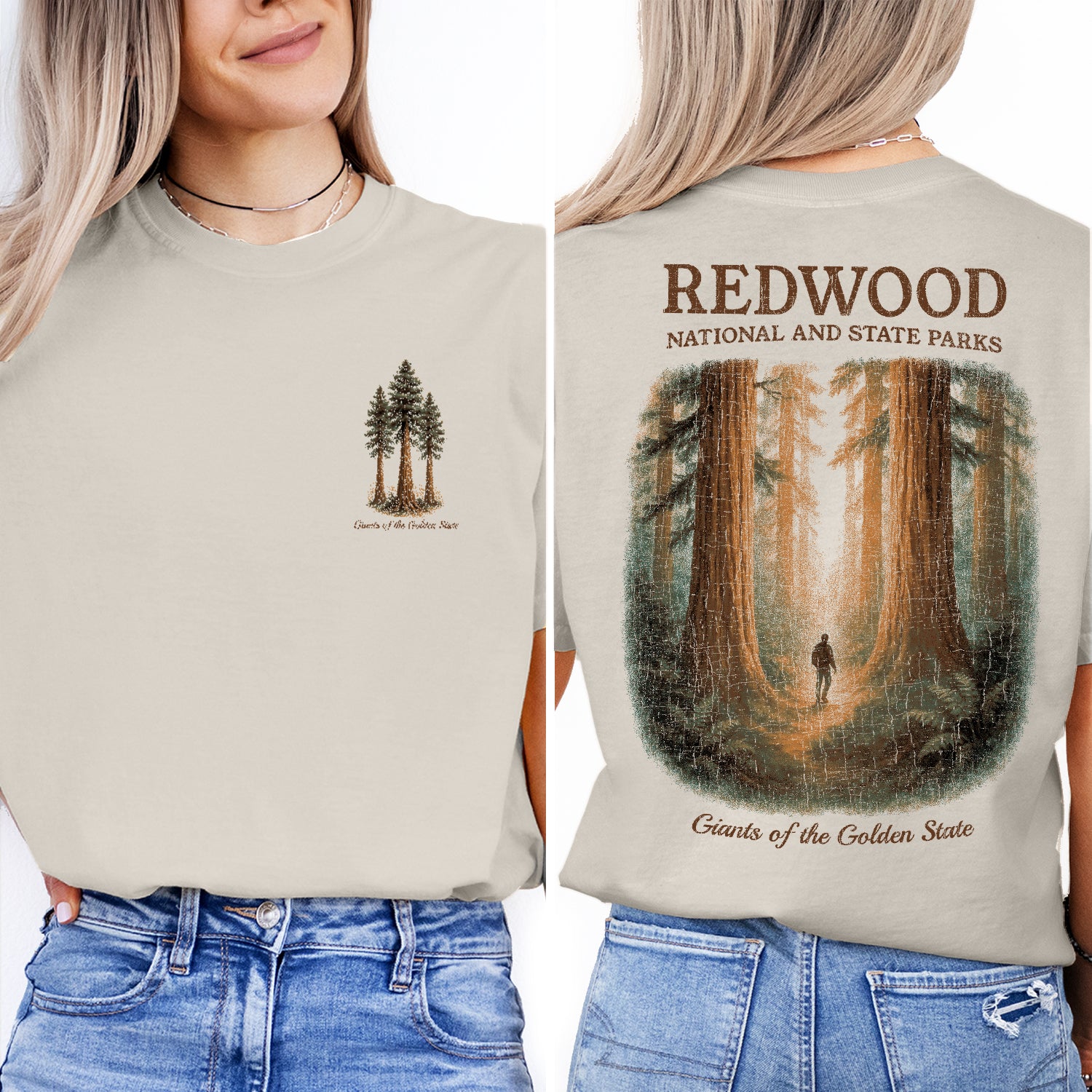 Redwood National Park T-Shirt, Giants of the Golden State Tee, California Nature Souvenir Shirt, Forest Hiking Graphic Tee