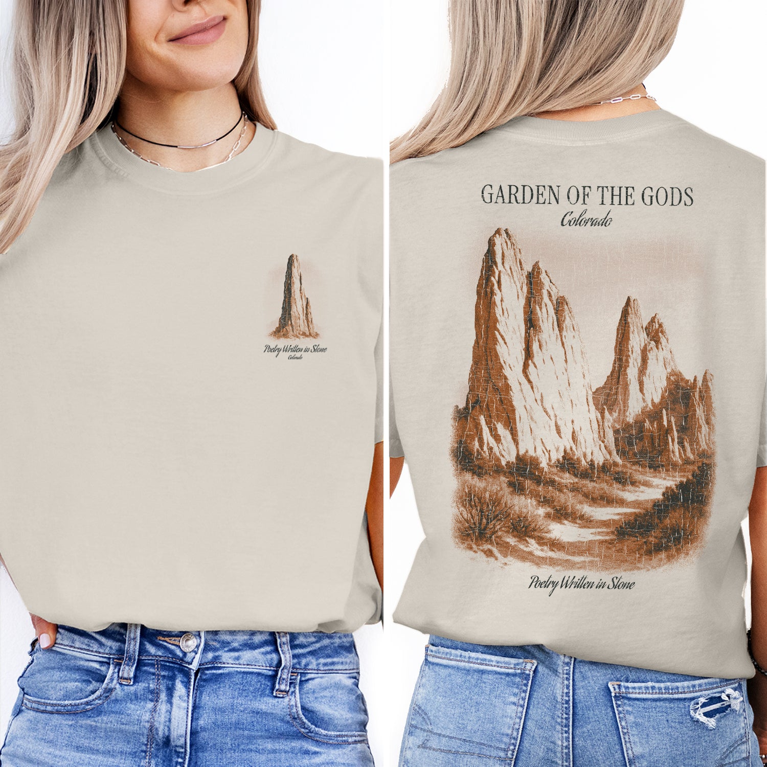 Garden of the Gods Colorado T-Shirt Vintage Travel Tee | Rocky Mountains Souvenir Shirt | Colorado Nature Graphic Tee Gift