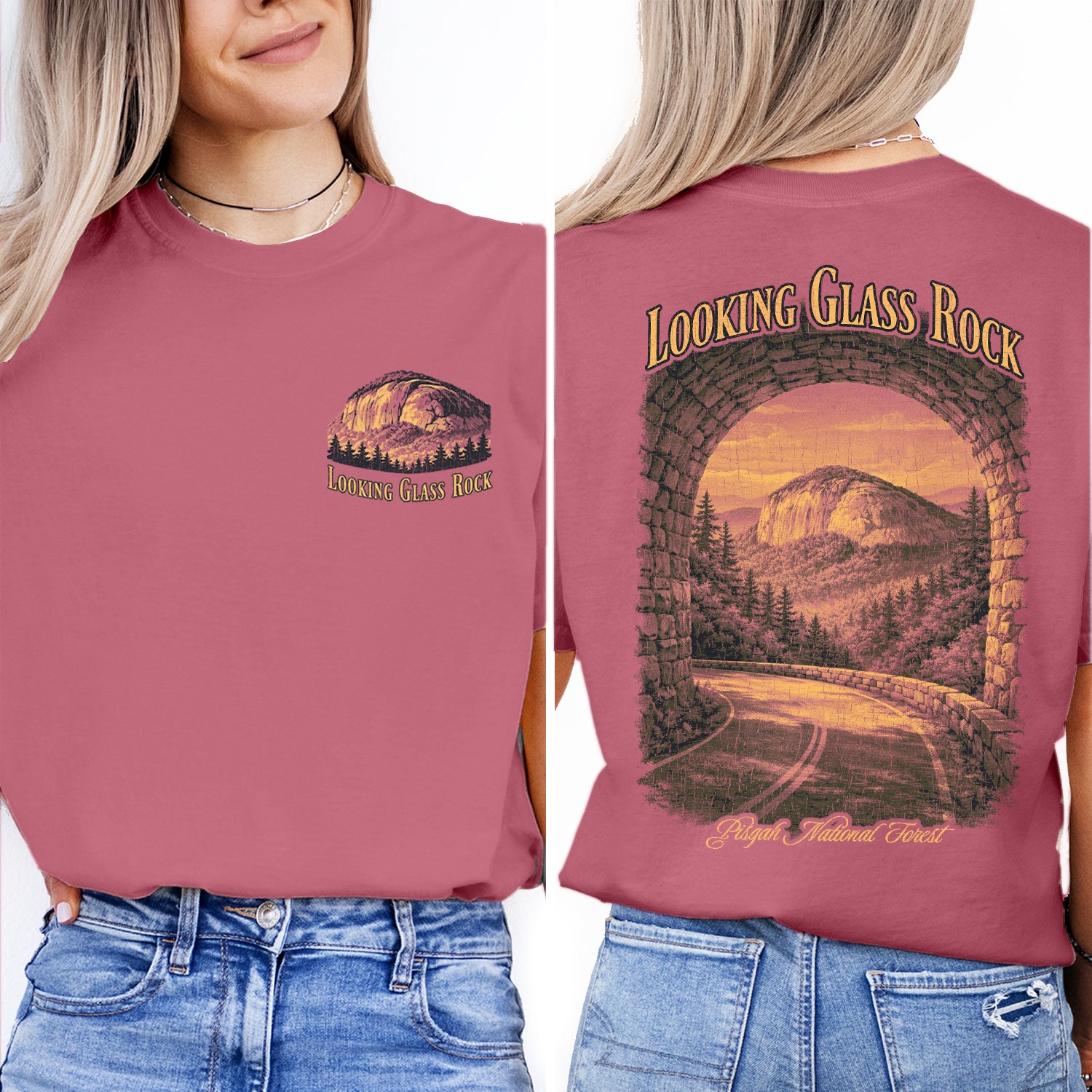 Looking Glass Rock Shirt, Pisgah National Forest Tee, North Carolina Mountain T-Shirt, Scenic Hiking Graphic Tee, Nature Lover Gift