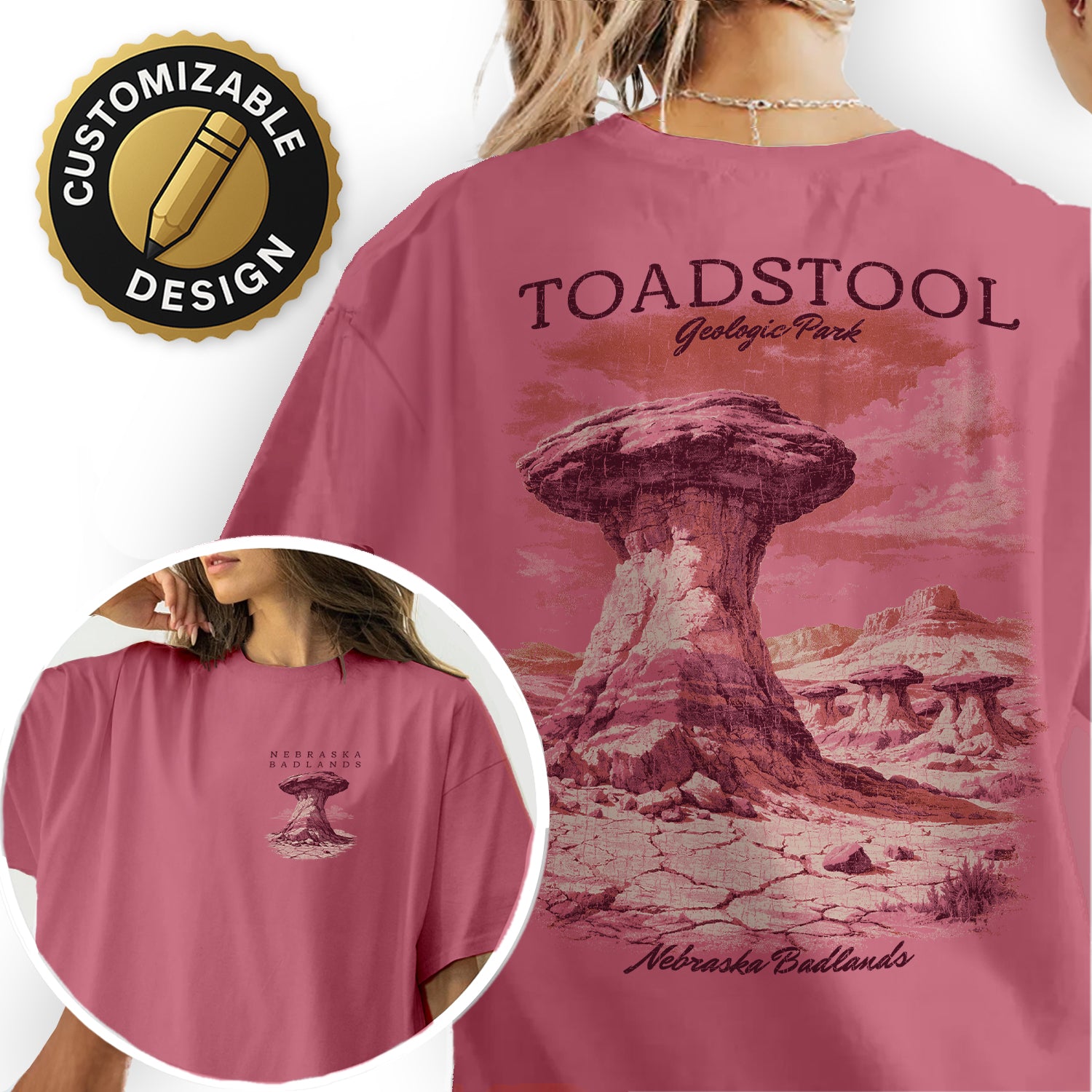Toadstool Geologic Park Nebraska T-Shirt, Badlands Rock Formation Tee, Vintage Desert Landscape Shirt, Nebraska Travel Souvenir