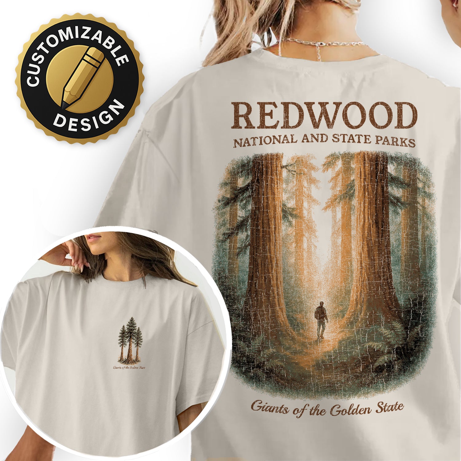 Redwood National Park T-Shirt, Giants of the Golden State Tee, California Nature Souvenir Shirt, Forest Hiking Graphic Tee