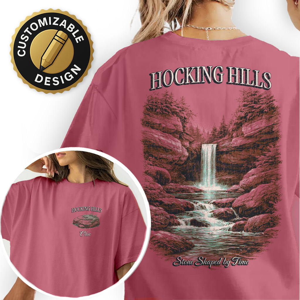 Hocking Hills Ohio Waterfall T-Shirt, Vintage Nature Hiking Tee, Hocking Hills State Park Shirt, Ohio Travel Souvenir
