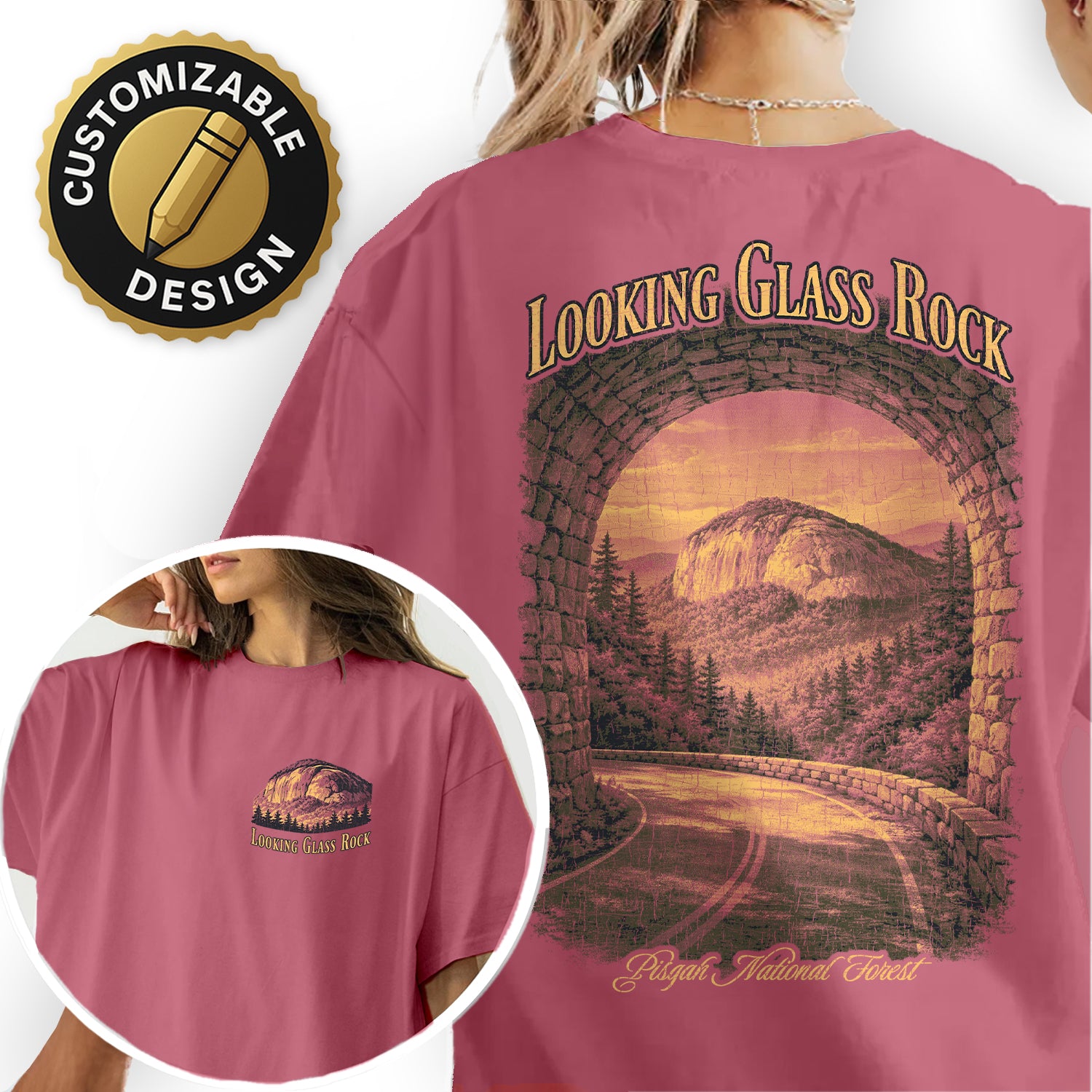 Looking Glass Rock Shirt, Pisgah National Forest Tee, North Carolina Mountain T-Shirt, Scenic Hiking Graphic Tee, Nature Lover Gift