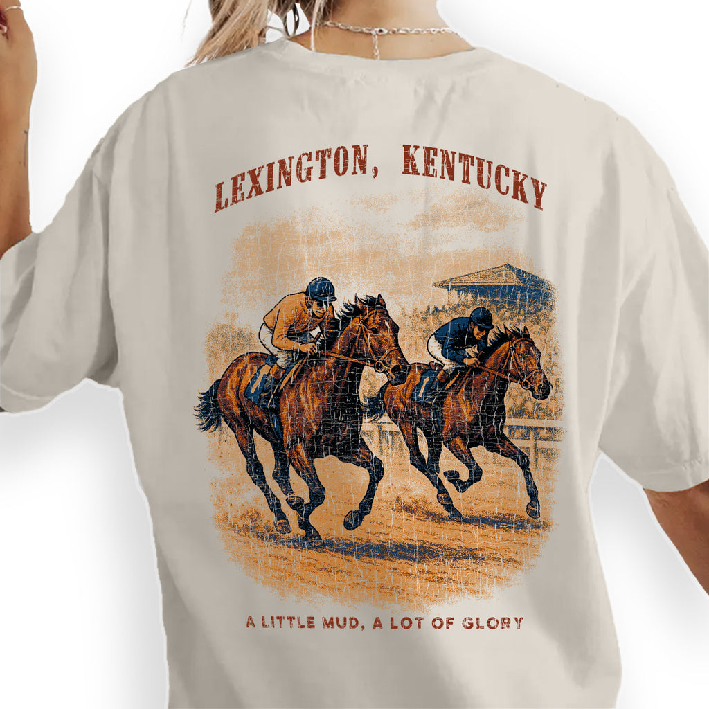 Lexington Kentucky Horse Racing T-Shirt | Vintage Derby Tee | A Little Mud A Lot of Glory | Southern Equestrian Shirt