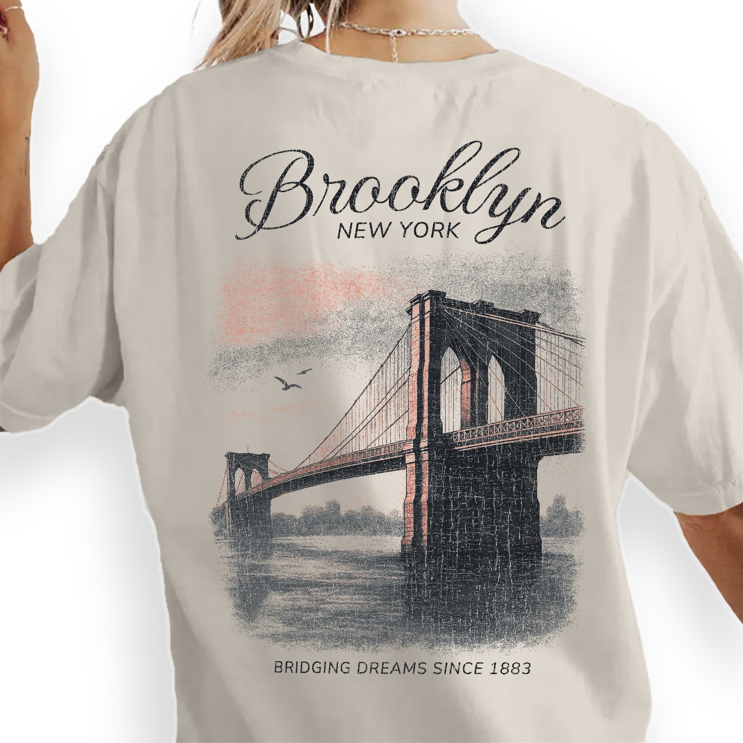Brooklyn Bridge New York T-Shirt | Vintage City Tee | NYC Landmark Souvenir Shirt | Bridging Dreams Since 1883