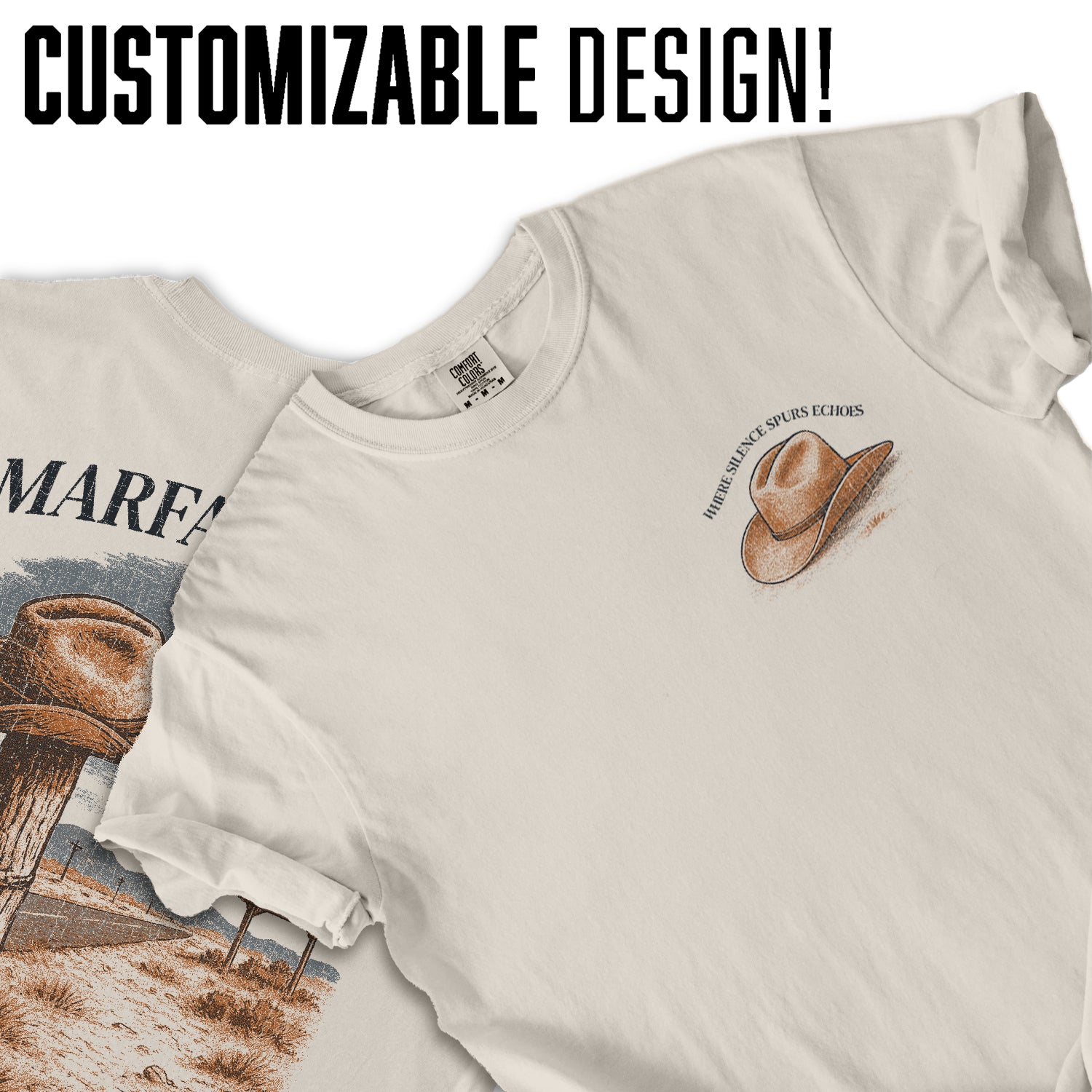 Marfa Texas Cowboy Hat T-Shirt – Western Desert Road Tee, Rustic Travel Souvenir, Texas Adventure Shirt for Travelers