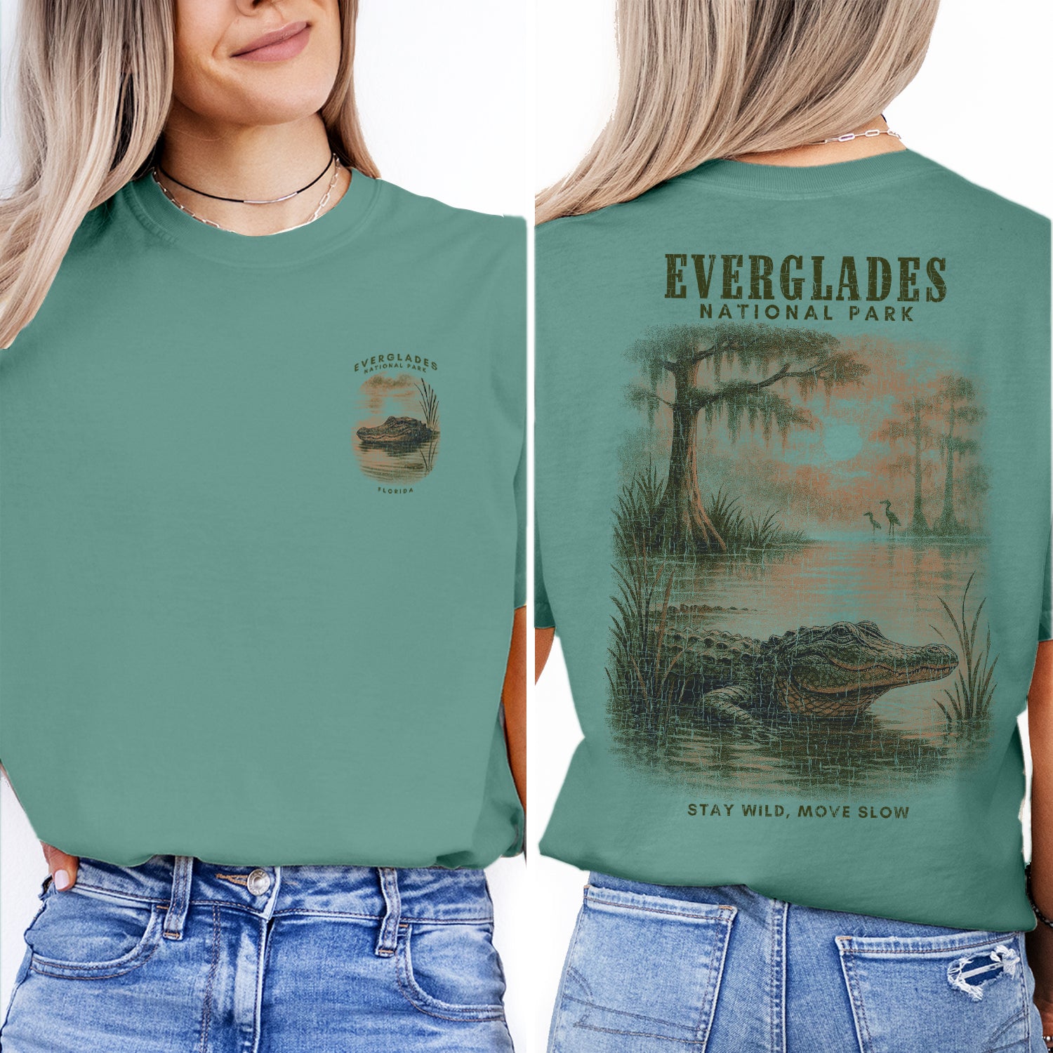 Everglades National Park T-Shirt | Florida Wildlife Alligator Tee | Nature Lover Gift | Stay Wild Move Slow Shirt