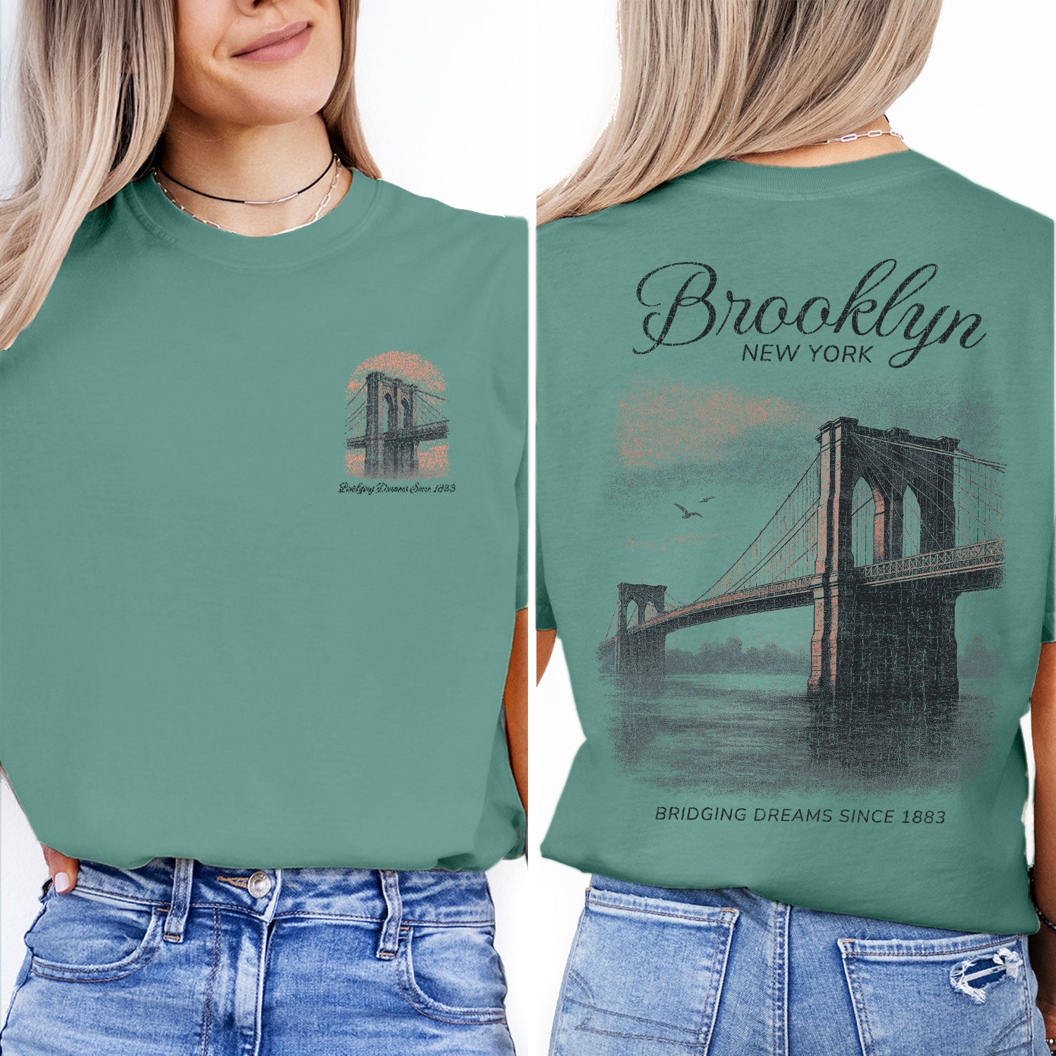Brooklyn Bridge New York T-Shirt | Vintage City Tee | NYC Landmark Souvenir Shirt | Bridging Dreams Since 1883