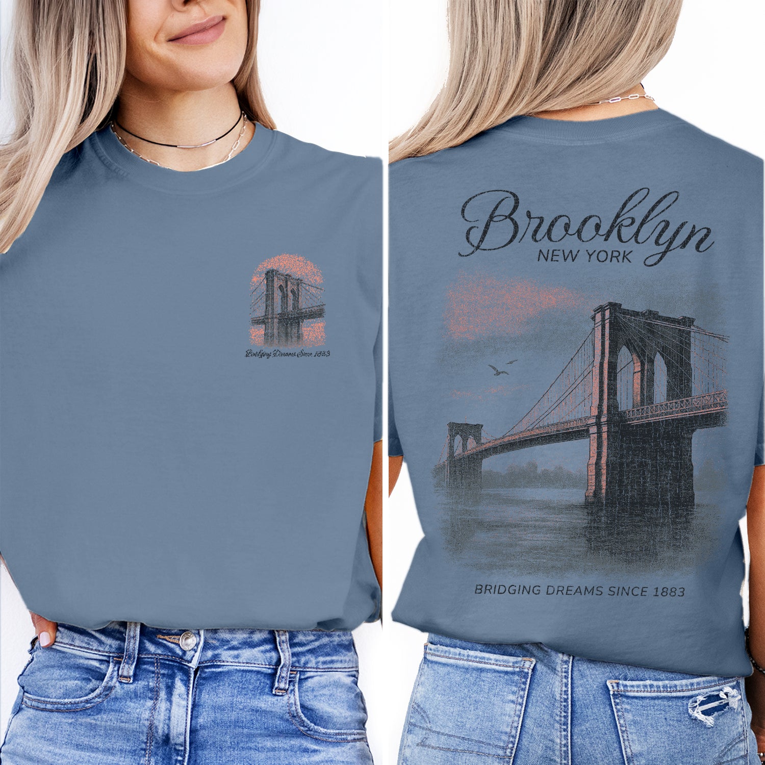 Brooklyn Bridge New York T-Shirt | Vintage City Tee | NYC Landmark Souvenir Shirt | Bridging Dreams Since 1883