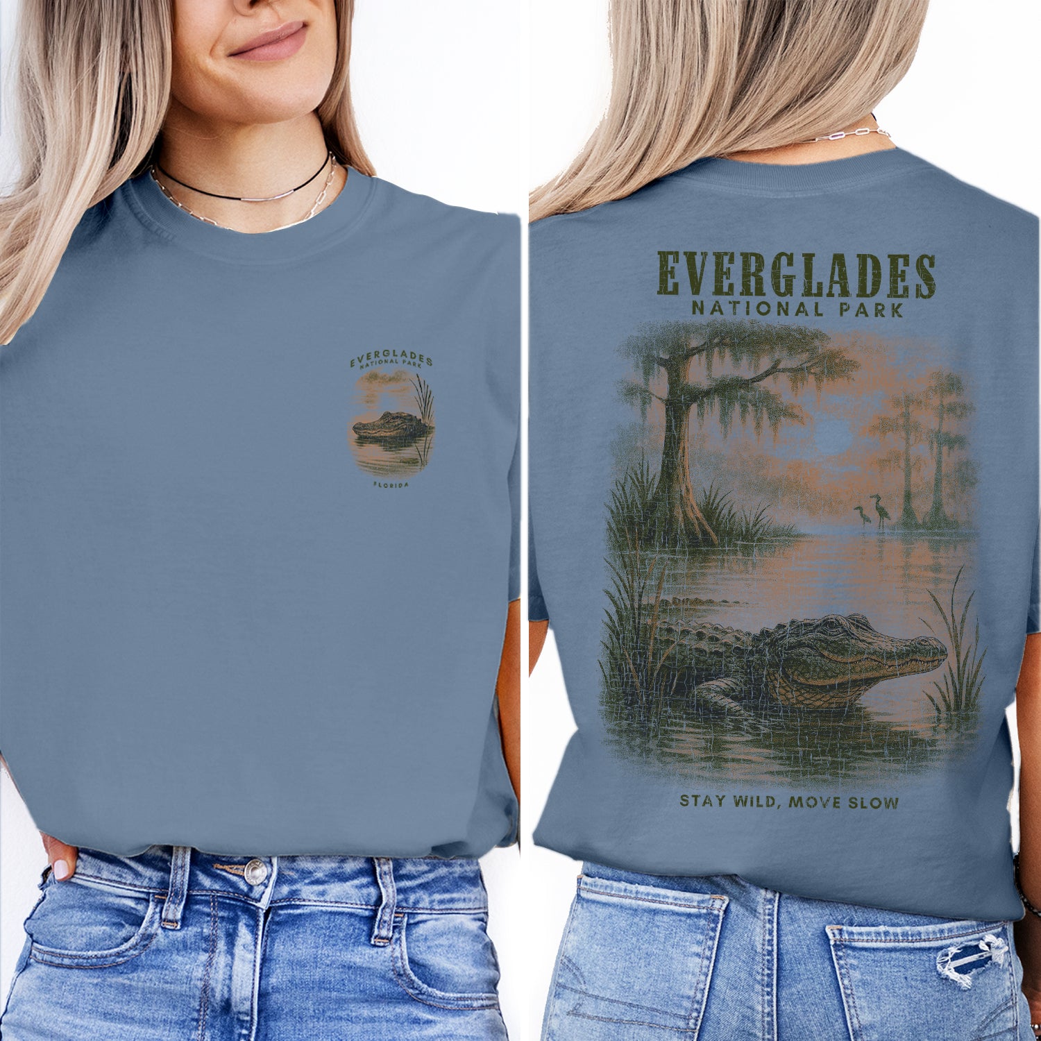 Everglades National Park T-Shirt | Florida Wildlife Alligator Tee | Nature Lover Gift | Stay Wild Move Slow Shirt