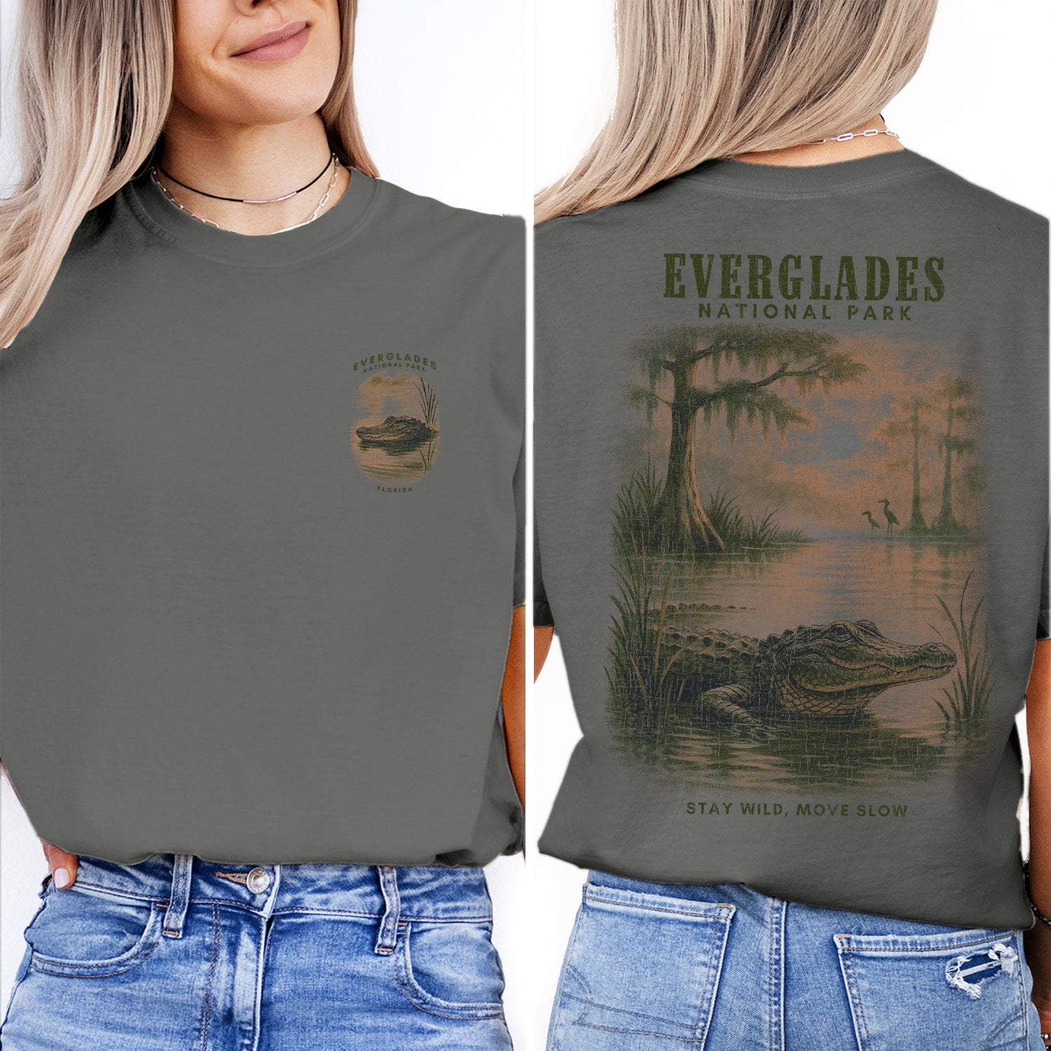 Everglades National Park T-Shirt | Florida Wildlife Alligator Tee | Nature Lover Gift | Stay Wild Move Slow Shirt