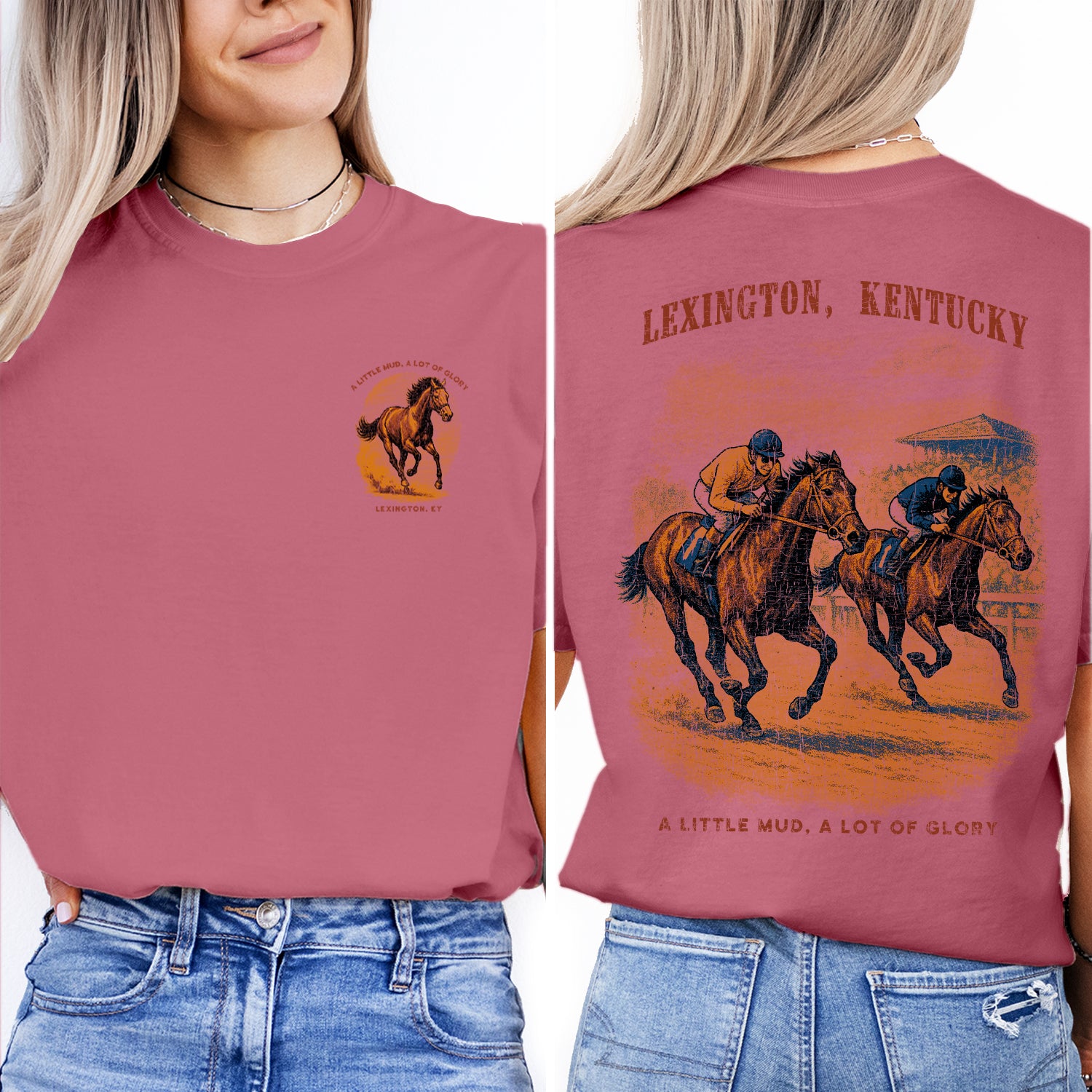 Lexington Kentucky Horse Racing T-Shirt | Vintage Derby Tee | A Little Mud A Lot of Glory | Southern Equestrian Shirt