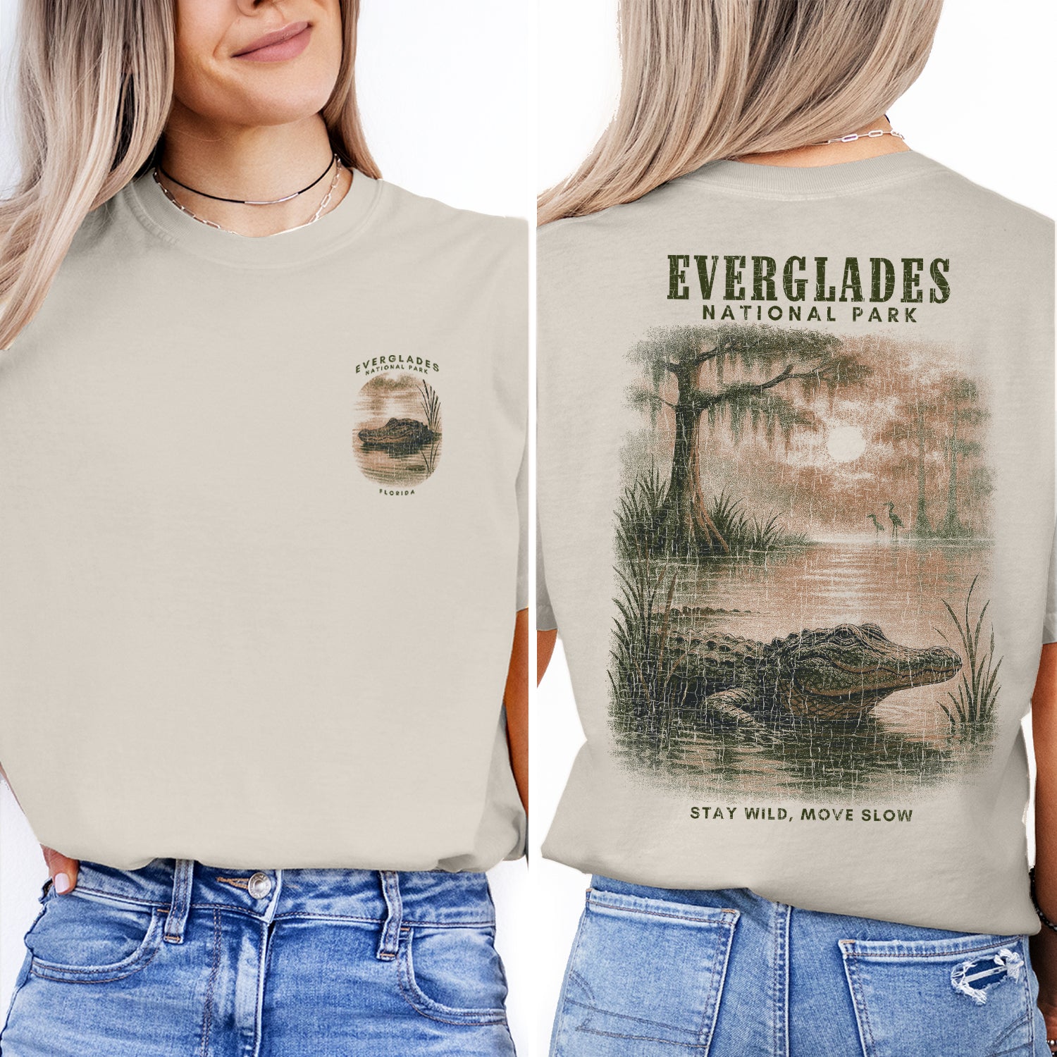 Everglades National Park T-Shirt | Florida Wildlife Alligator Tee | Nature Lover Gift | Stay Wild Move Slow Shirt