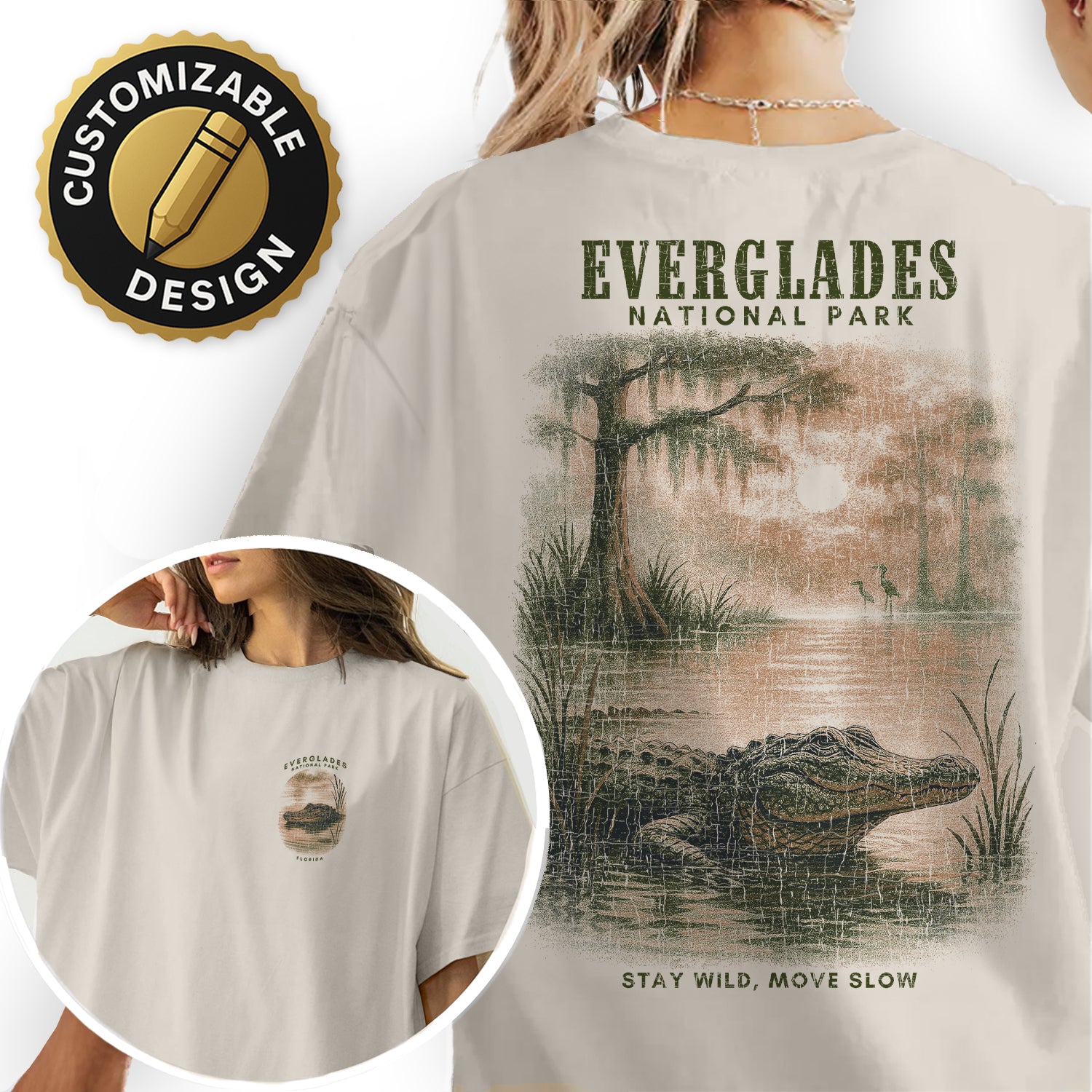 Everglades National Park T-Shirt | Florida Wildlife Alligator Tee | Nature Lover Gift | Stay Wild Move Slow Shirt
