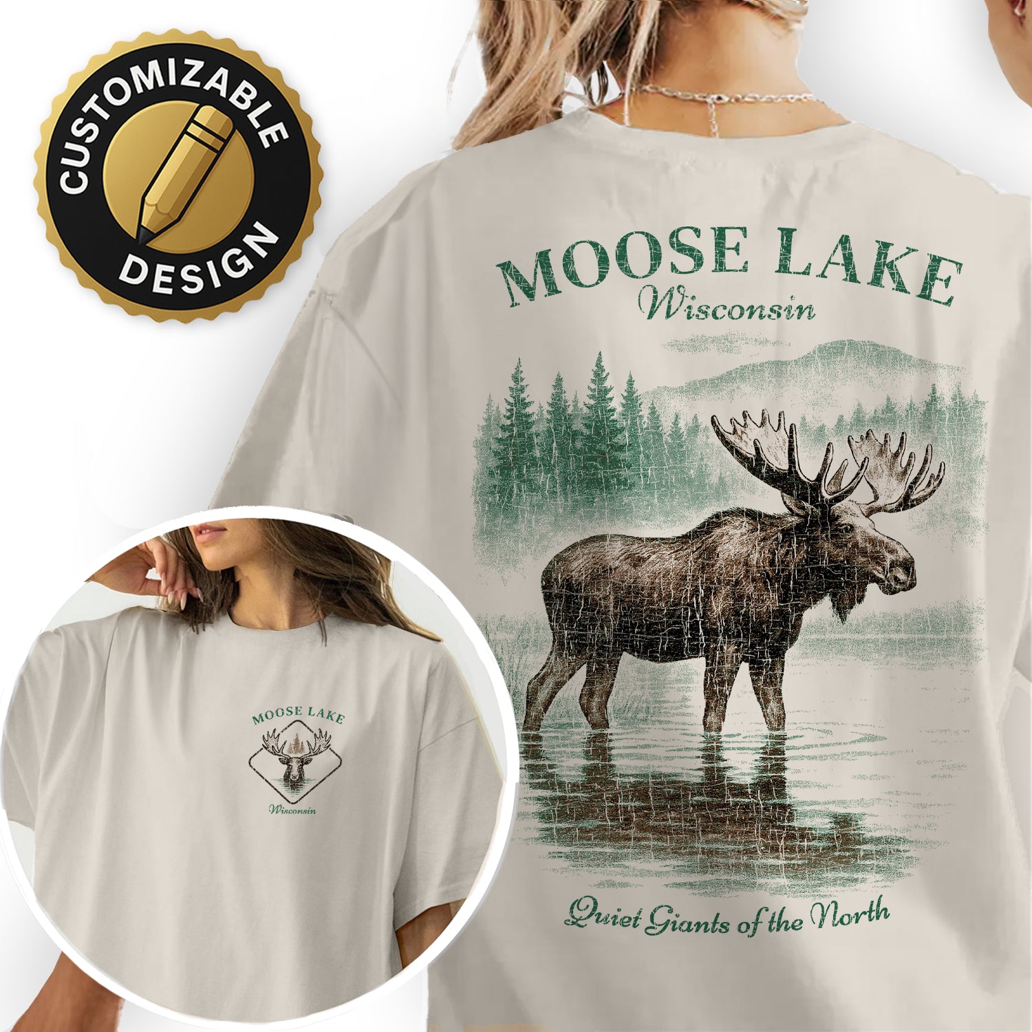 Moose Lake Wisconsin T-Shirt – Quiet Giants of the North Moose Tee, Wildlife Souvenir, Outdoor Adventure Gift Shirt