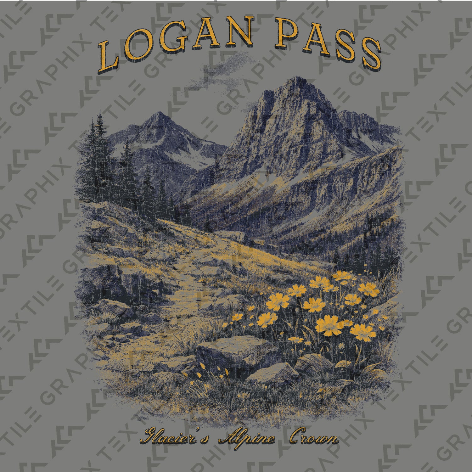 Logan Pass Glacier National Park T-Shirt, Montana Mountain Hiking Tee, Alpine Wildflower Shirt, Scenic Park Travel Tee