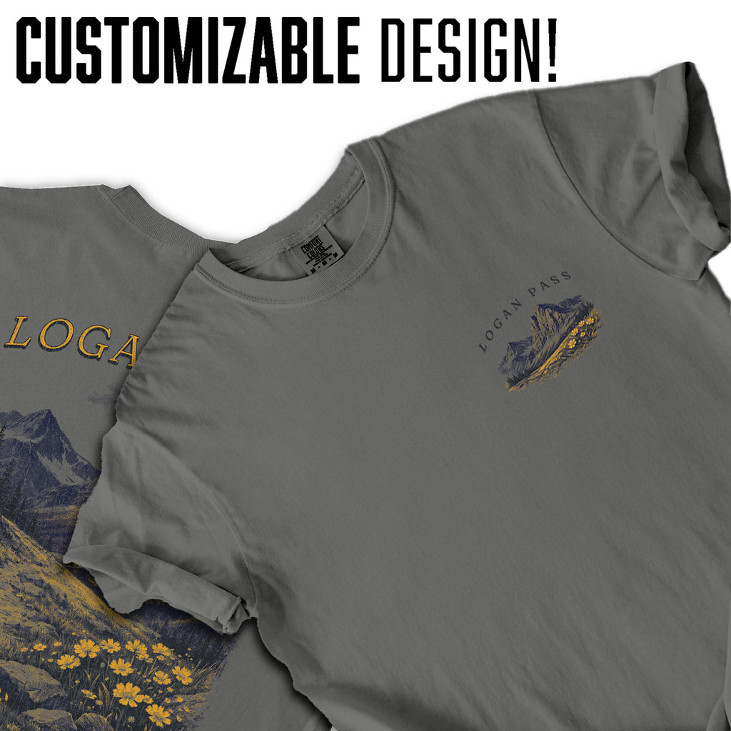 Logan Pass Glacier National Park T-Shirt, Montana Mountain Hiking Tee, Alpine Wildflower Shirt, Scenic Park Travel Tee