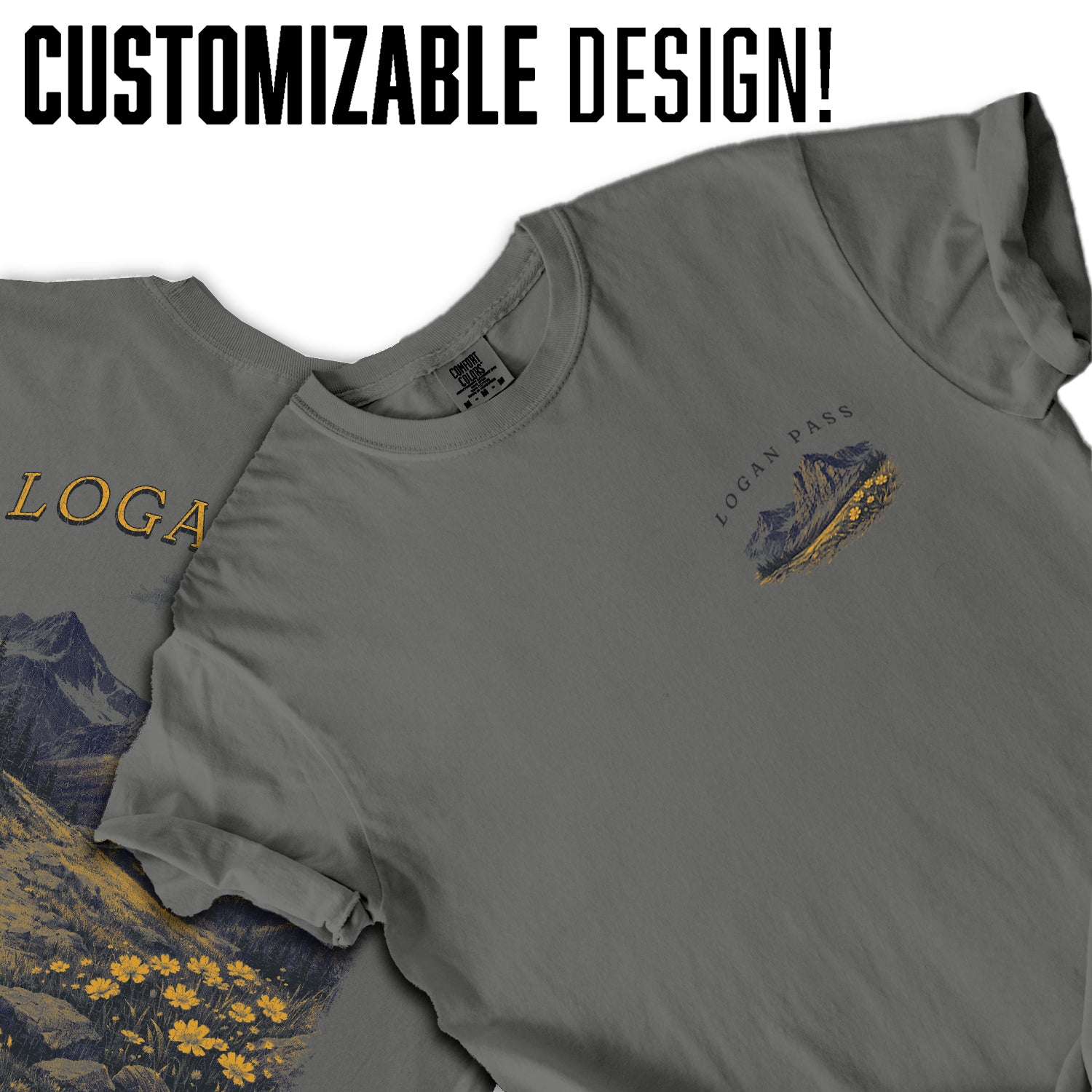 Logan Pass Glacier National Park T-Shirt, Montana Mountain Hiking Tee, Alpine Wildflower Shirt, Scenic Park Travel Tee