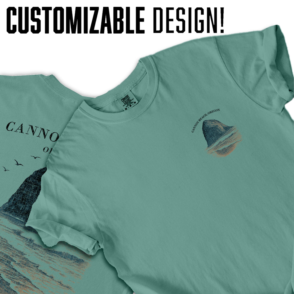 Cannon Beach Oregon T-Shirt – Vintage Coastal Tee, Haystack Rock Design, Ocean Souvenir Gift for Beach Lovers