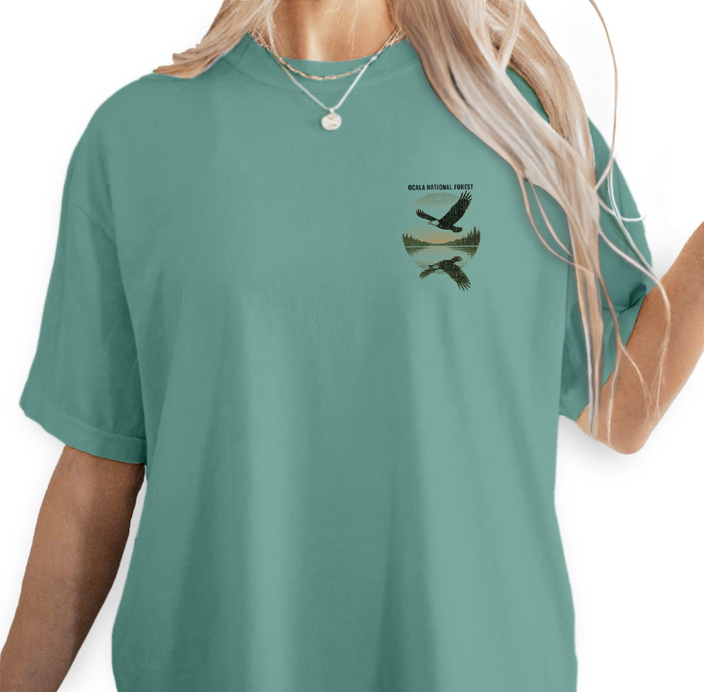 Ocala National Forest Eagle T-Shirt – Wings Over Still Waters, Nature Wildlife Tee, Outdoor Adventure Souvenir Gift