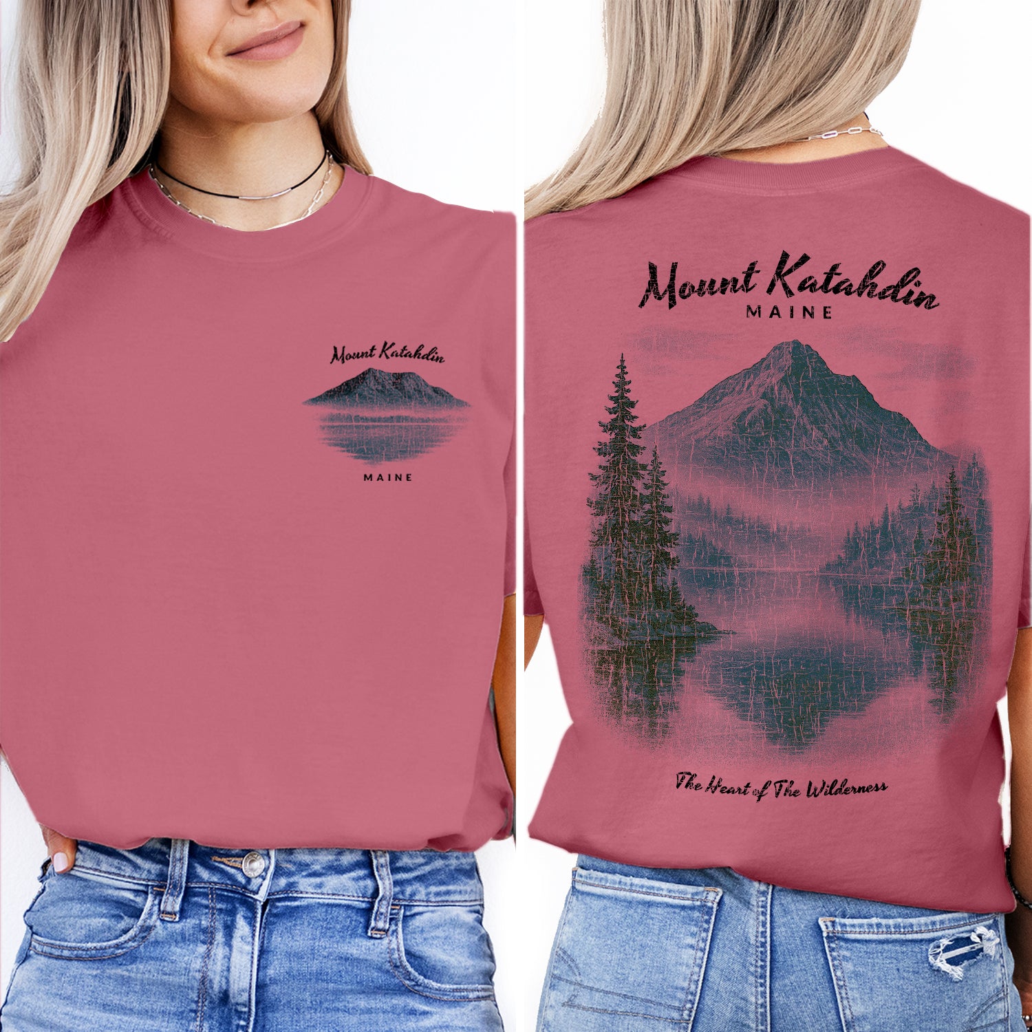 Mount Katahdin Maine T-Shirt – The Heart of the Wilderness Mountain Tee, Nature Souvenir Gift, Hiking Adventure Shirt