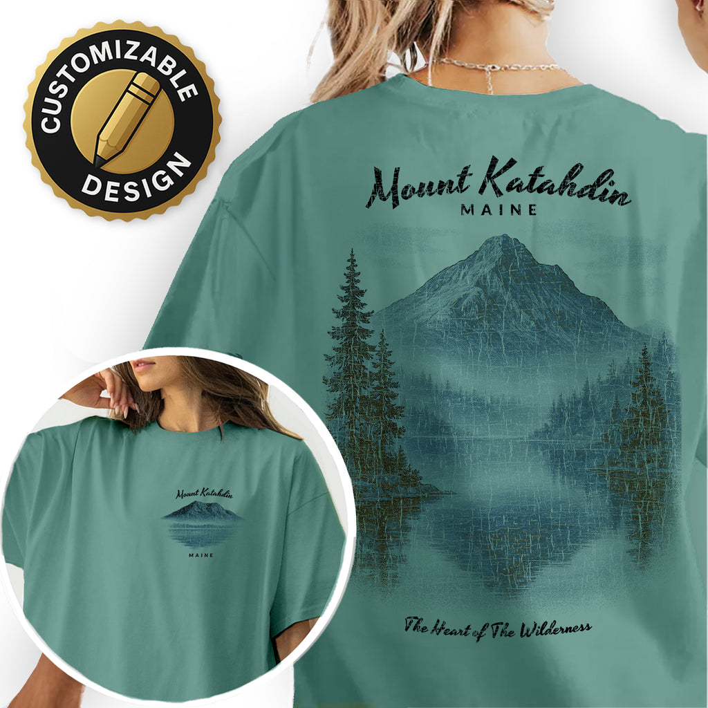 Mount Katahdin Maine T-Shirt – The Heart of the Wilderness Mountain Tee, Nature Souvenir Gift, Hiking Adventure Shirt