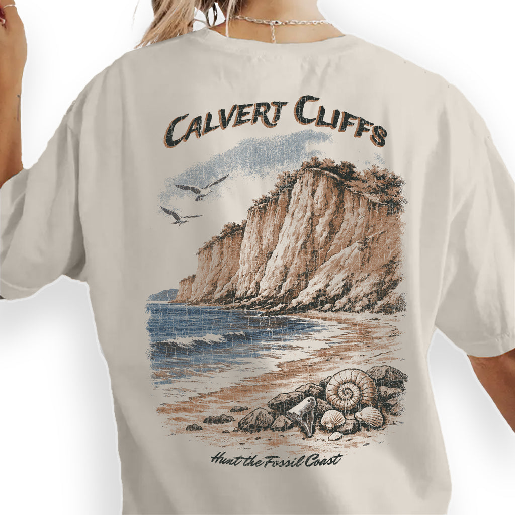 Calvert Cliffs Maryland Shirt, Fossil Coast Tee, Coastal Cliff Beach T-Shirt, Vintage Travel Graphic Tee, Chesapeake Bay Gift