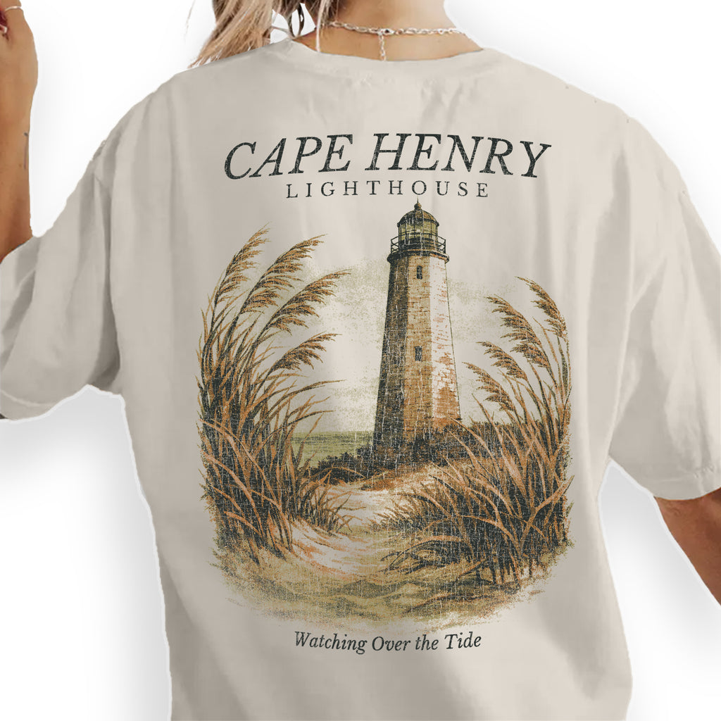 Cape Henry Lighthouse Shirt, Virginia Beach Tee, Coastal Lighthouse T-Shirt, Vintage Nautical Graphic Tee, Beach Lover Gift