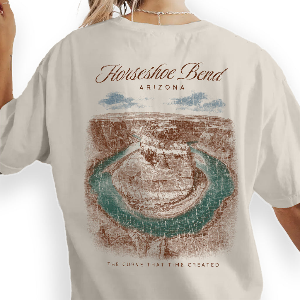 Horseshoe Bend Arizona T-Shirt Vintage Canyon River Tee | Arizona Travel Souvenir Shirt | Desert Landscape Graphic