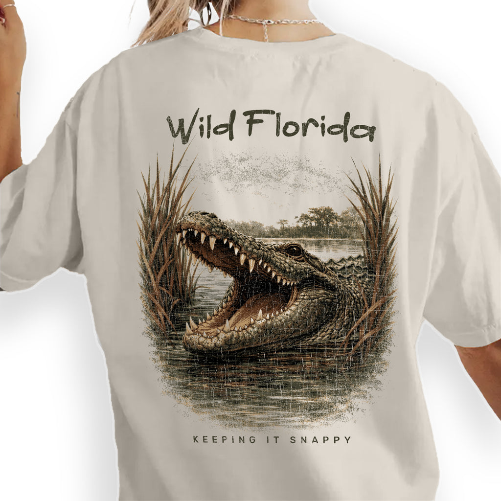 Wild Florida Alligator T-Shirt Vintage Gator Tee | Everglades Wildlife Shirt | Florida Travel Souvenir Gift