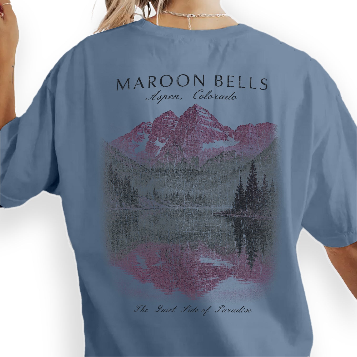 Maroon Bells Aspen Colorado T-Shirt Vintage Mountain Lake Tee | Colorado Travel Souvenir Shirt | Scenic Nature Graphic