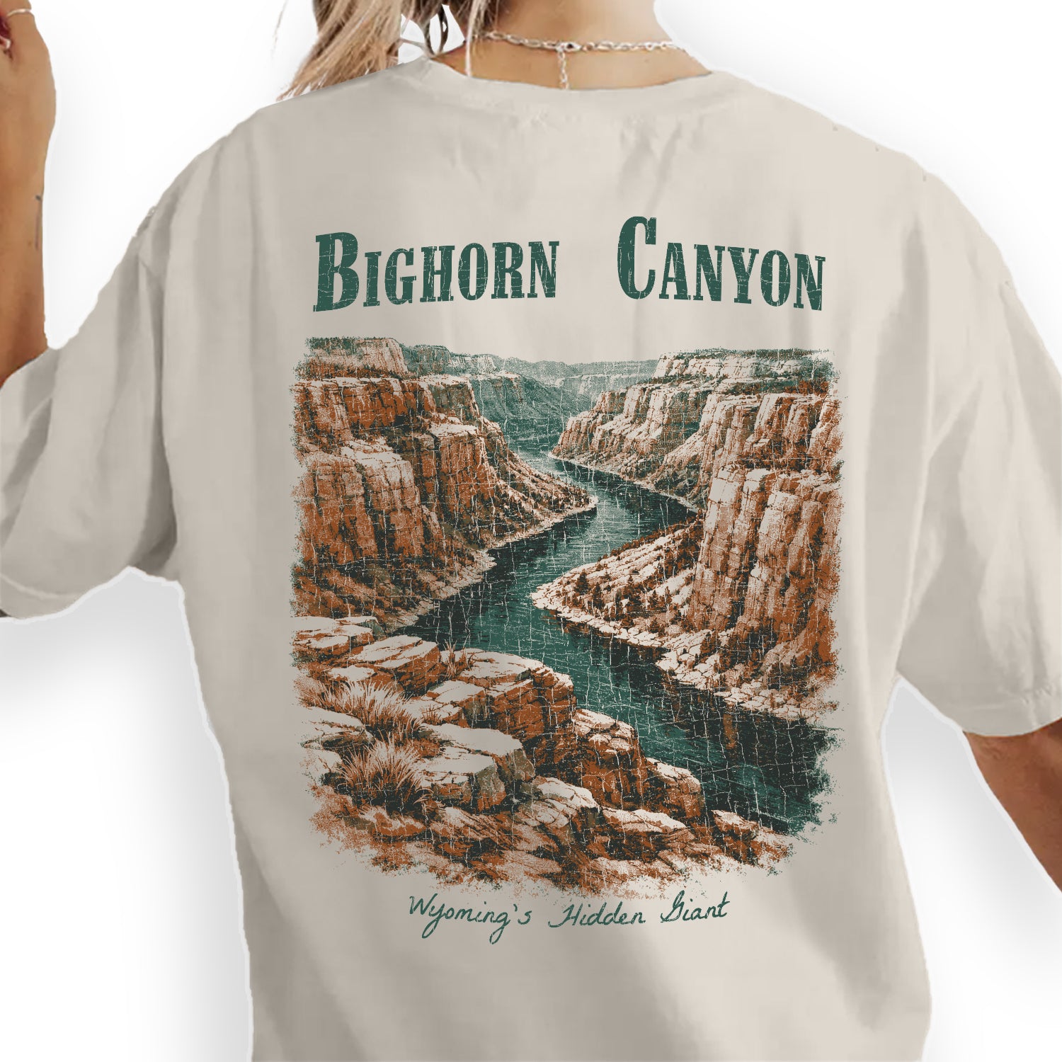 Bighorn Canyon Wyoming Shirt, Vintage Canyon River Tee, Nature Landscape Graphic, Travel Souvenir Hiking Outdoor T-Shirt