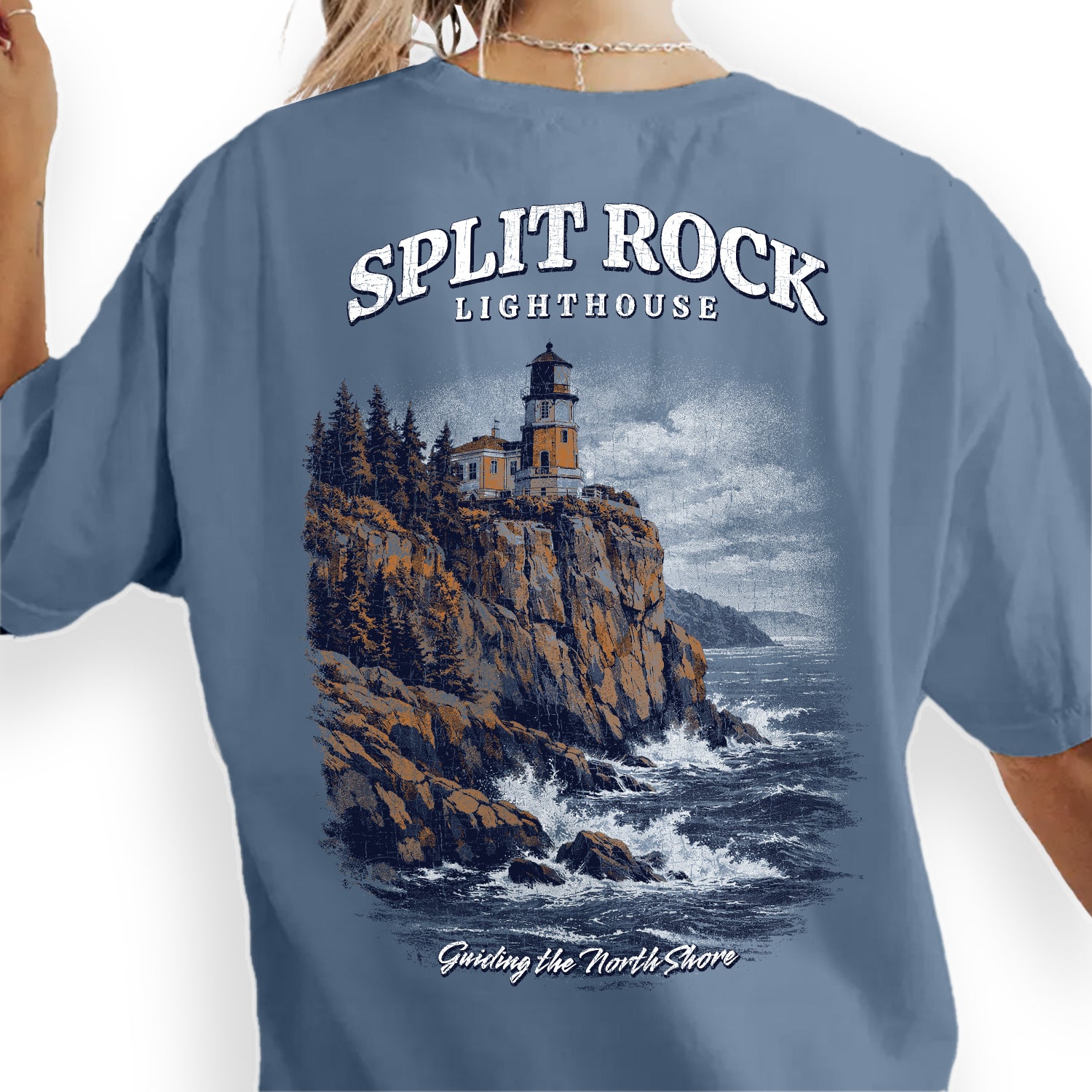 Split Rock Lighthouse Minnesota T-Shirt, North Shore Lake Superior Tee, Coastal Cliff Lighthouse Shirt, Vintage Travel Graphic